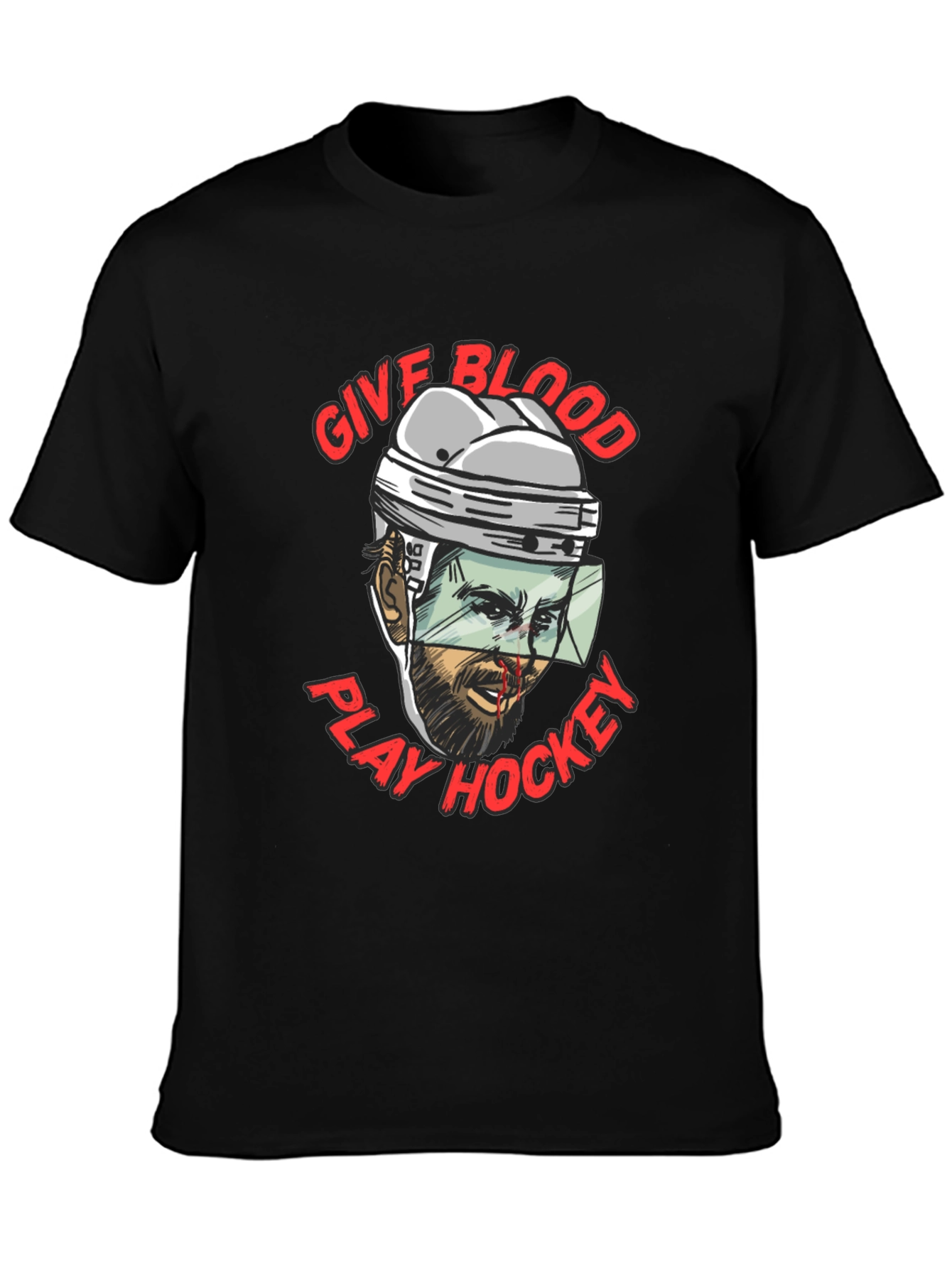 Give Blood Play Hockey Graphic T-Shirt