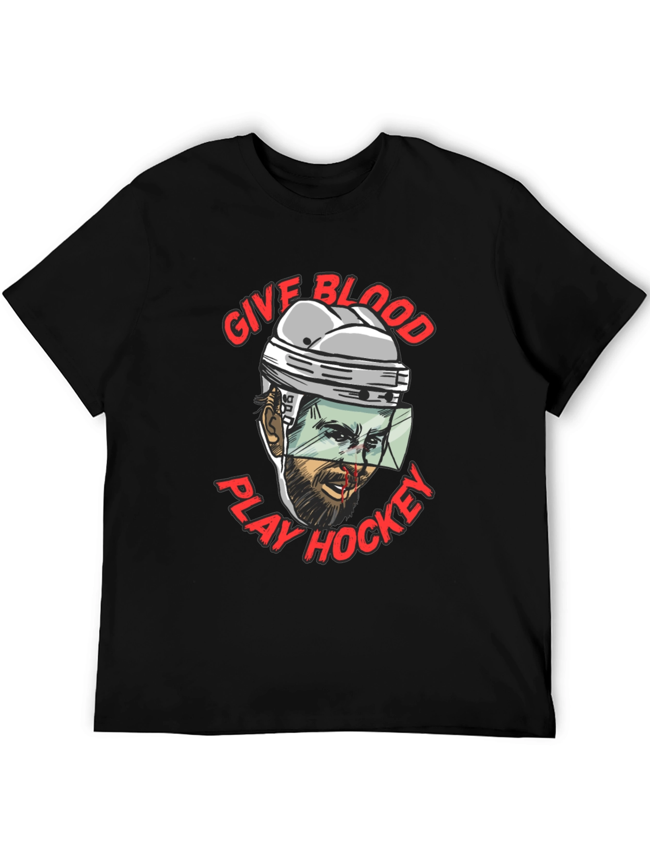 Give Blood Play Hockey Graphic T-Shirt