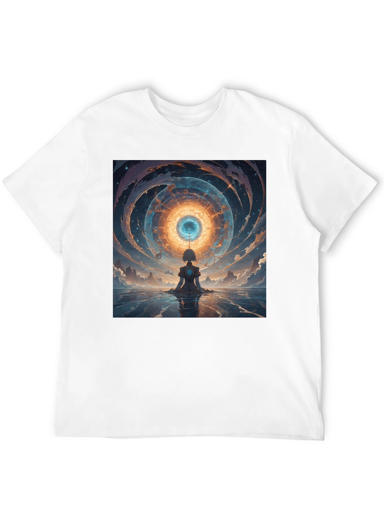 Abstract Vortex Graphic Tee - Black