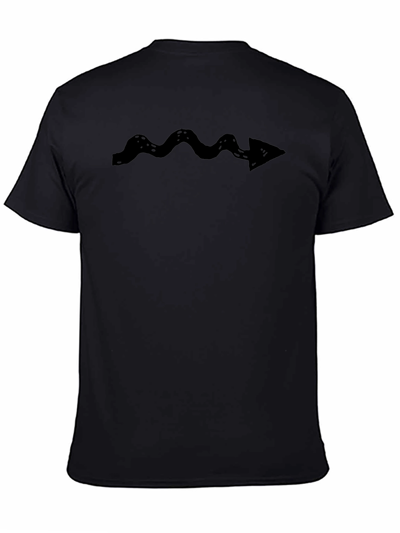 Wavy Arrow Graphic Tee - Black Casual Cotton Shirt