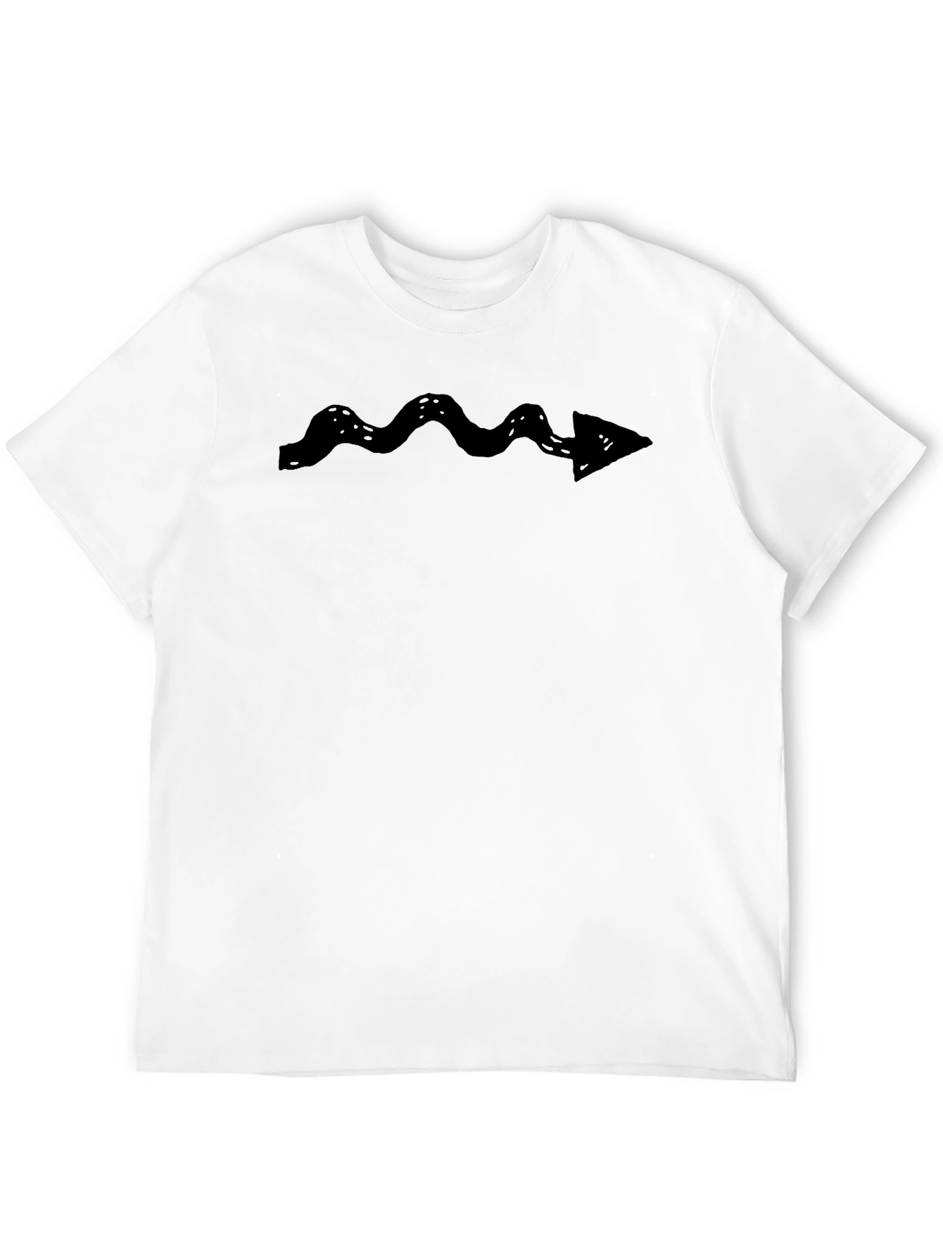Wavy Arrow Graphic Tee - Black Casual Cotton Shirt