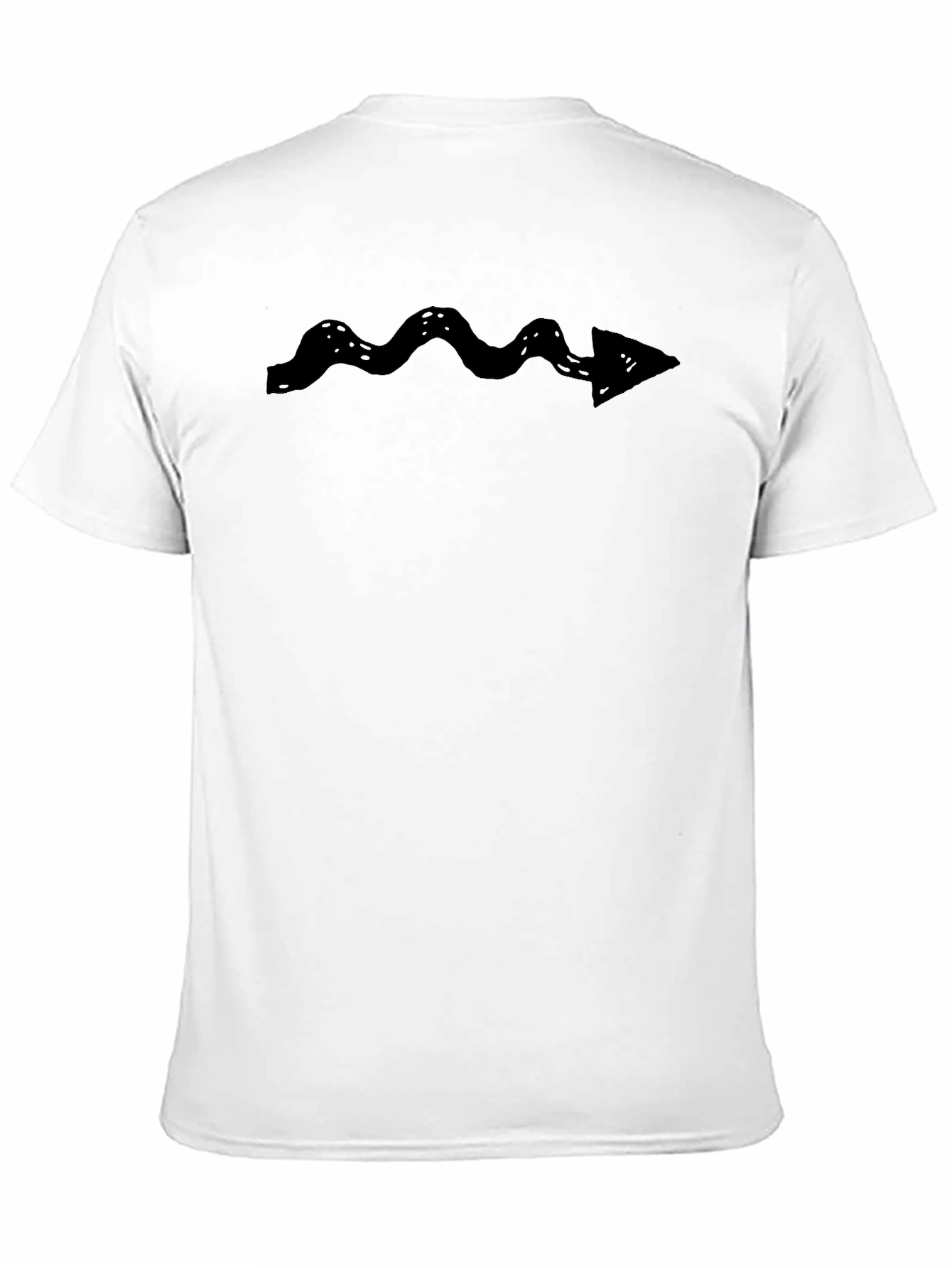 Wavy Arrow Graphic Tee - Black Casual Cotton Shirt