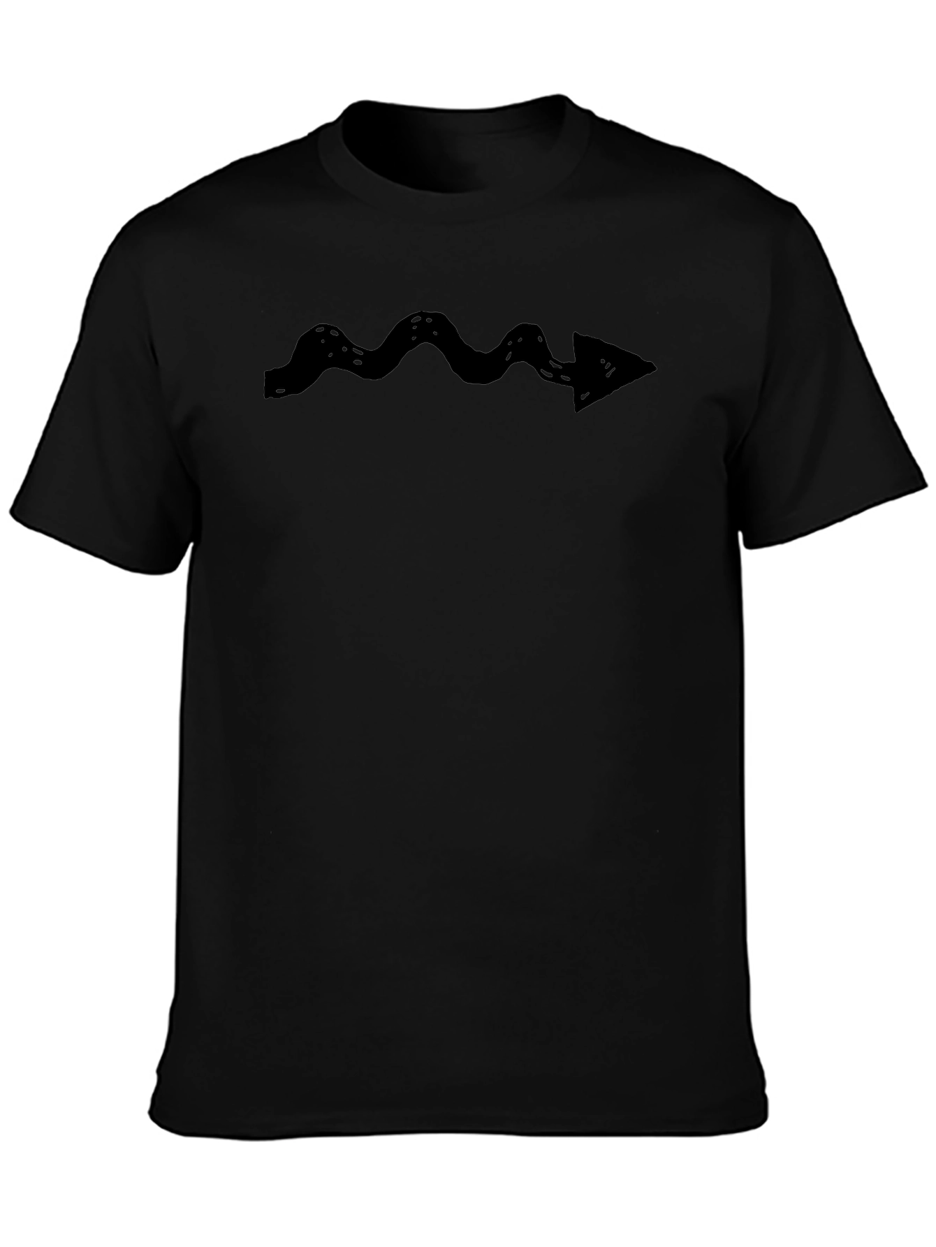 Wavy Arrow Graphic Tee - Black Casual Cotton Shirt