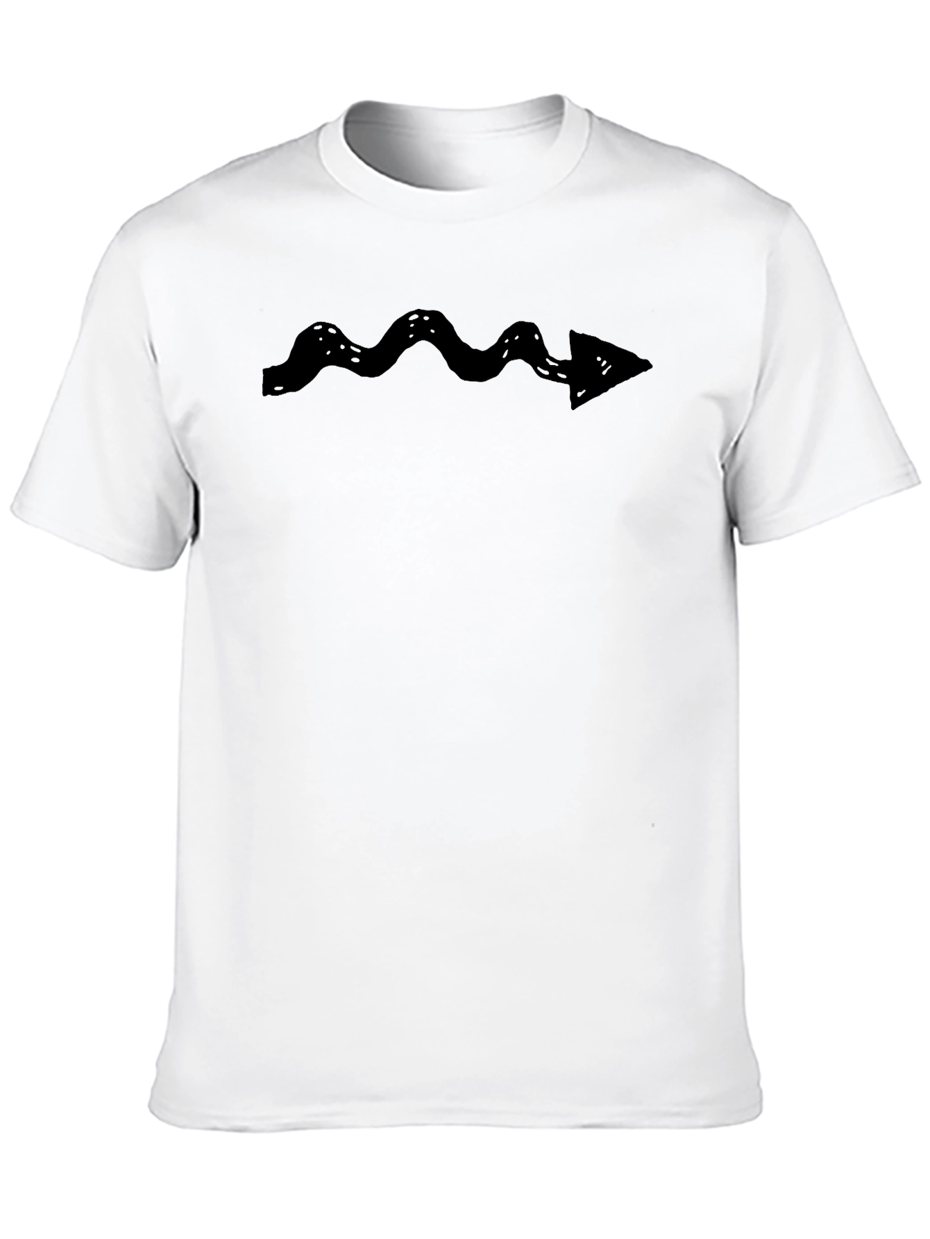 Wavy Arrow Graphic Tee - Black Casual Cotton Shirt