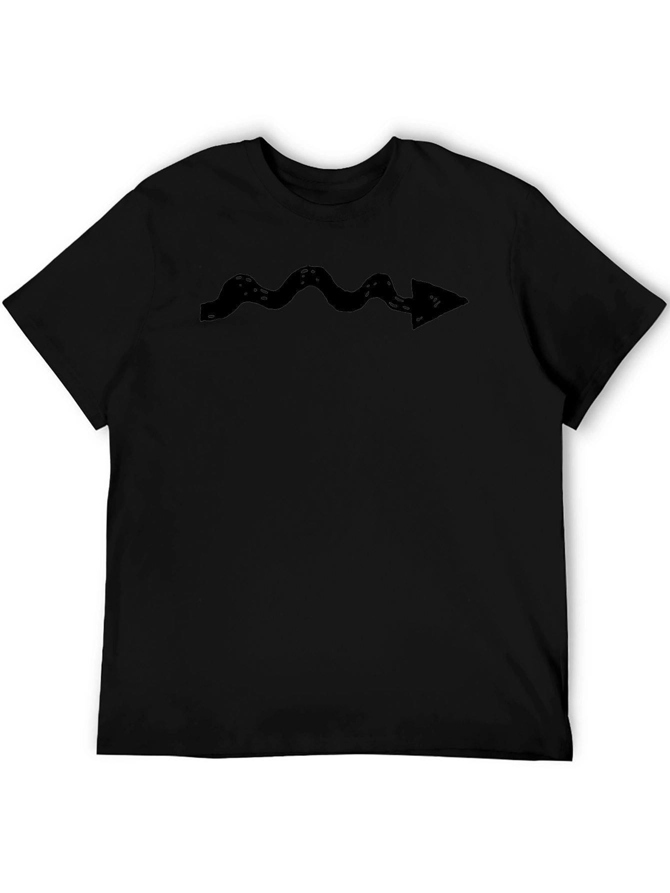 Wavy Arrow Graphic Tee - Black Casual Cotton Shirt