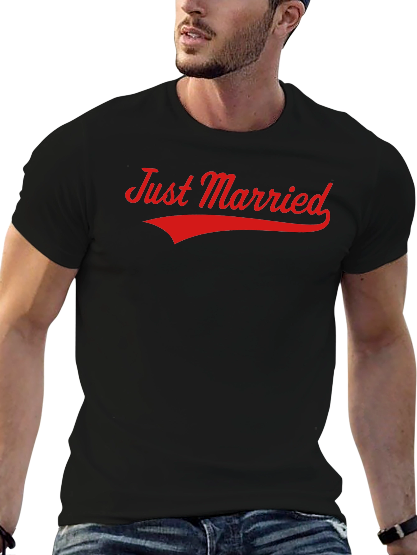 Just Married Graphic Tee - Black