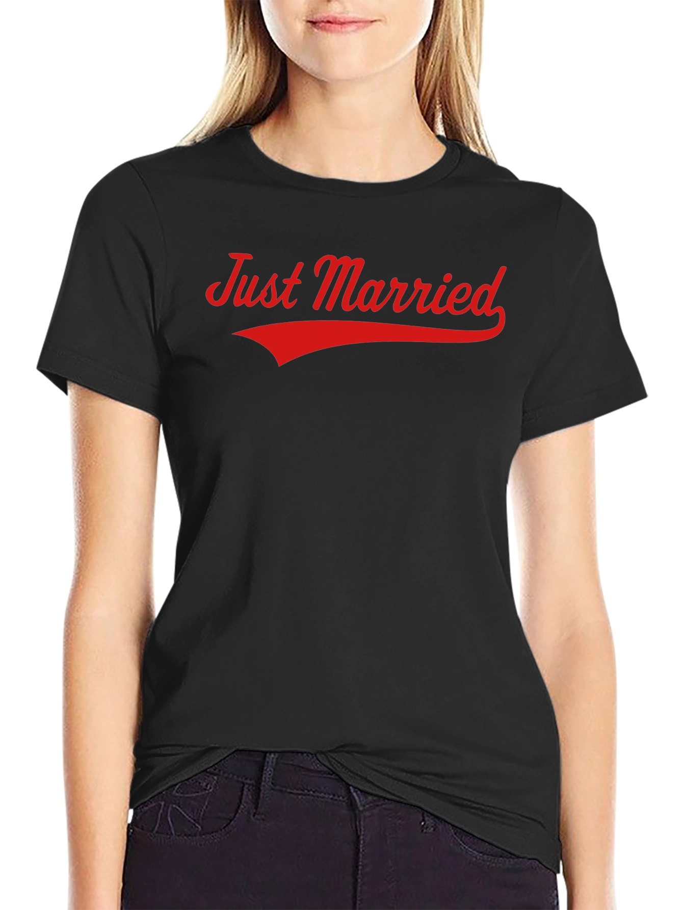 Just Married Graphic Tee - Black