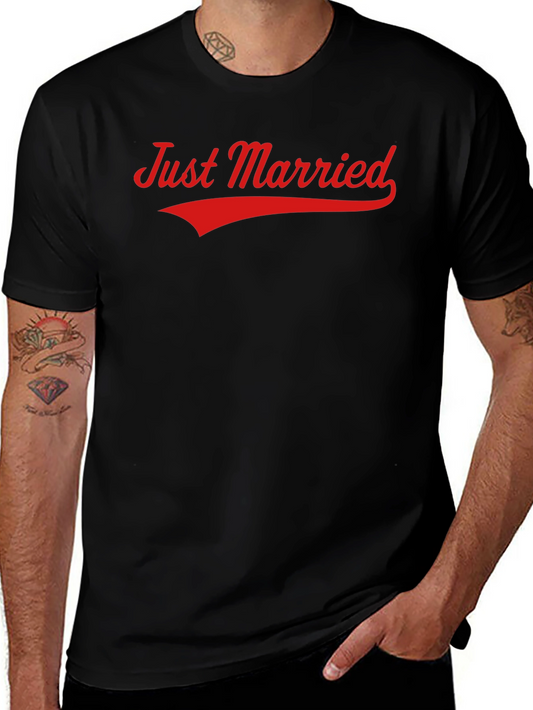 Just Married Graphic Tee - Black