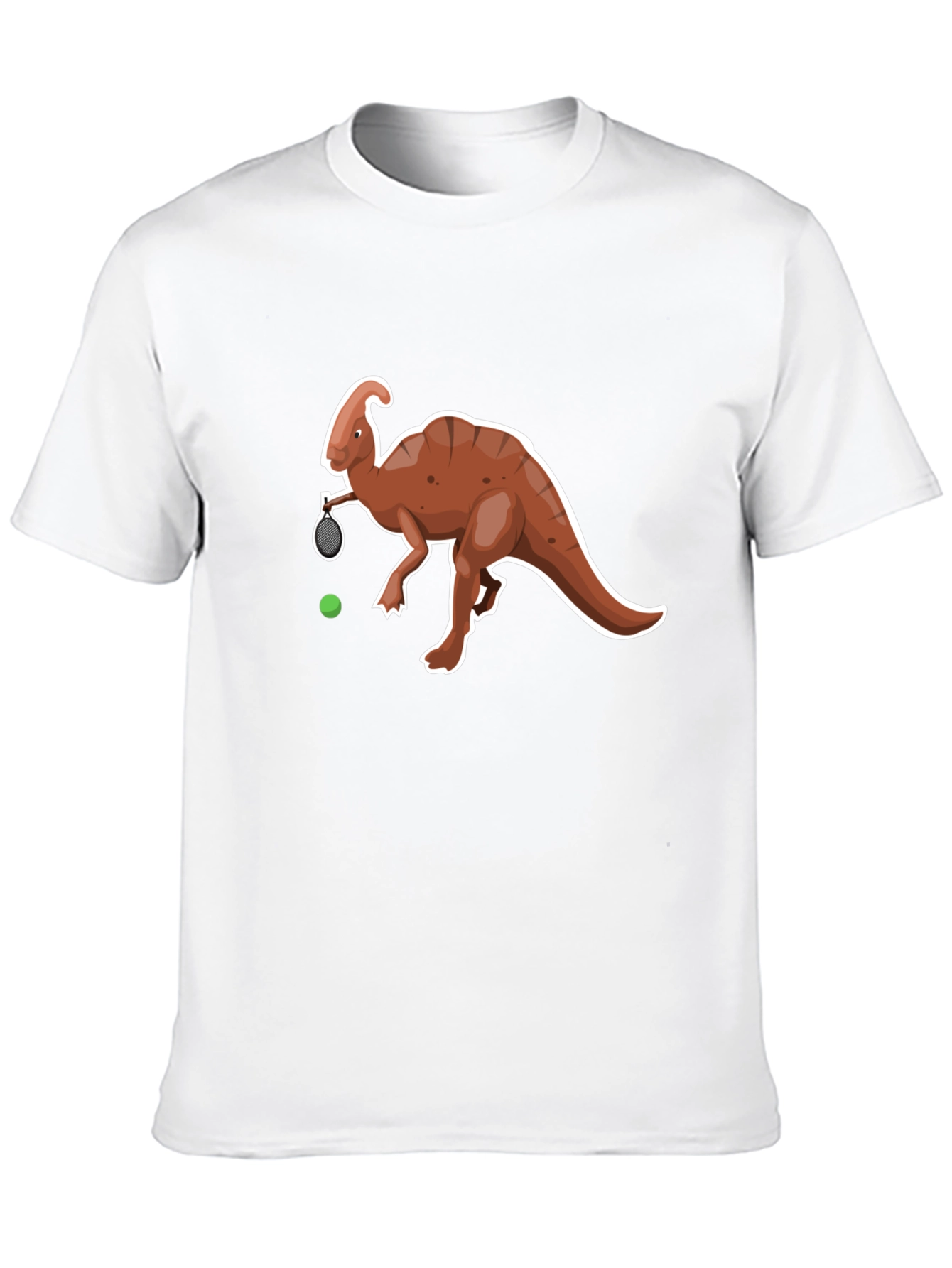 Dino Tennis T-Shirt - Funny Parasaurolophus Tee