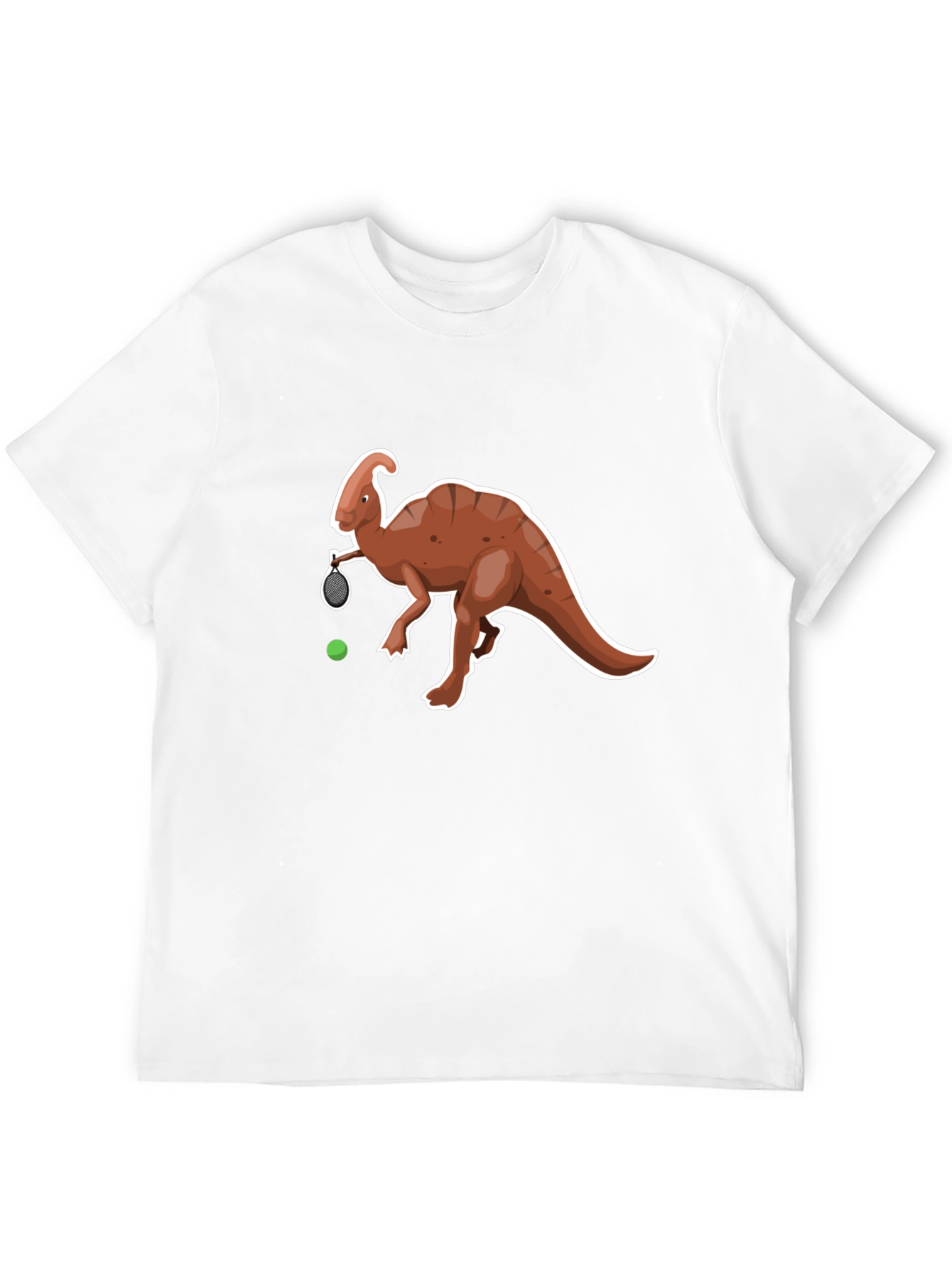 Dino Tennis T-Shirt - Funny Parasaurolophus Tee