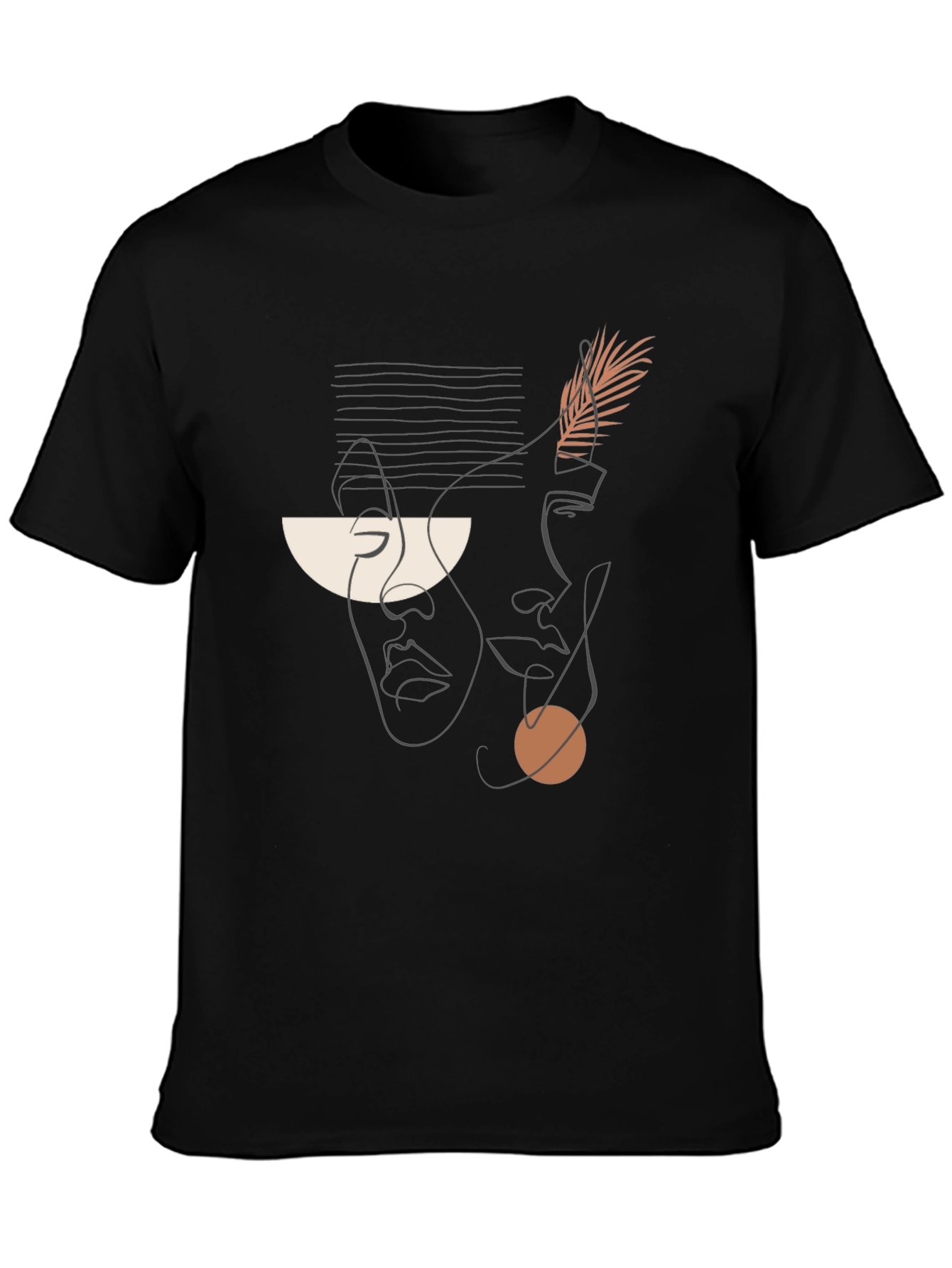 Abstract Faces Graphic Tee - Modern Art Shirt