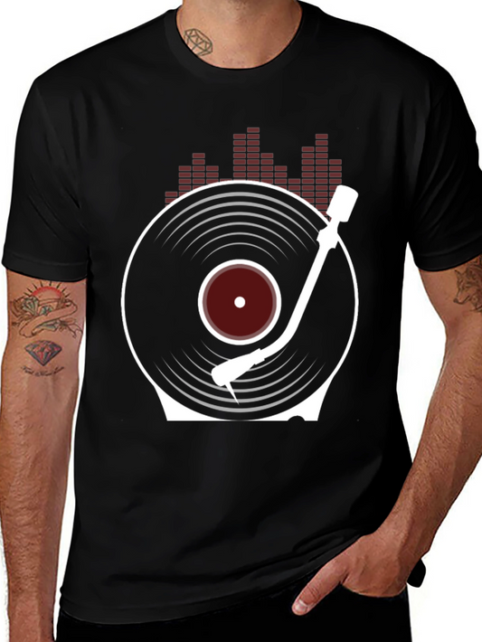 DJ Record Graphic T-Shirt - Black Music Tee