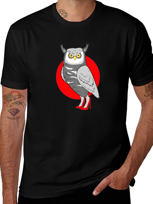 Owl in Heels Graphic Tee - Unisex Black T-Shirt