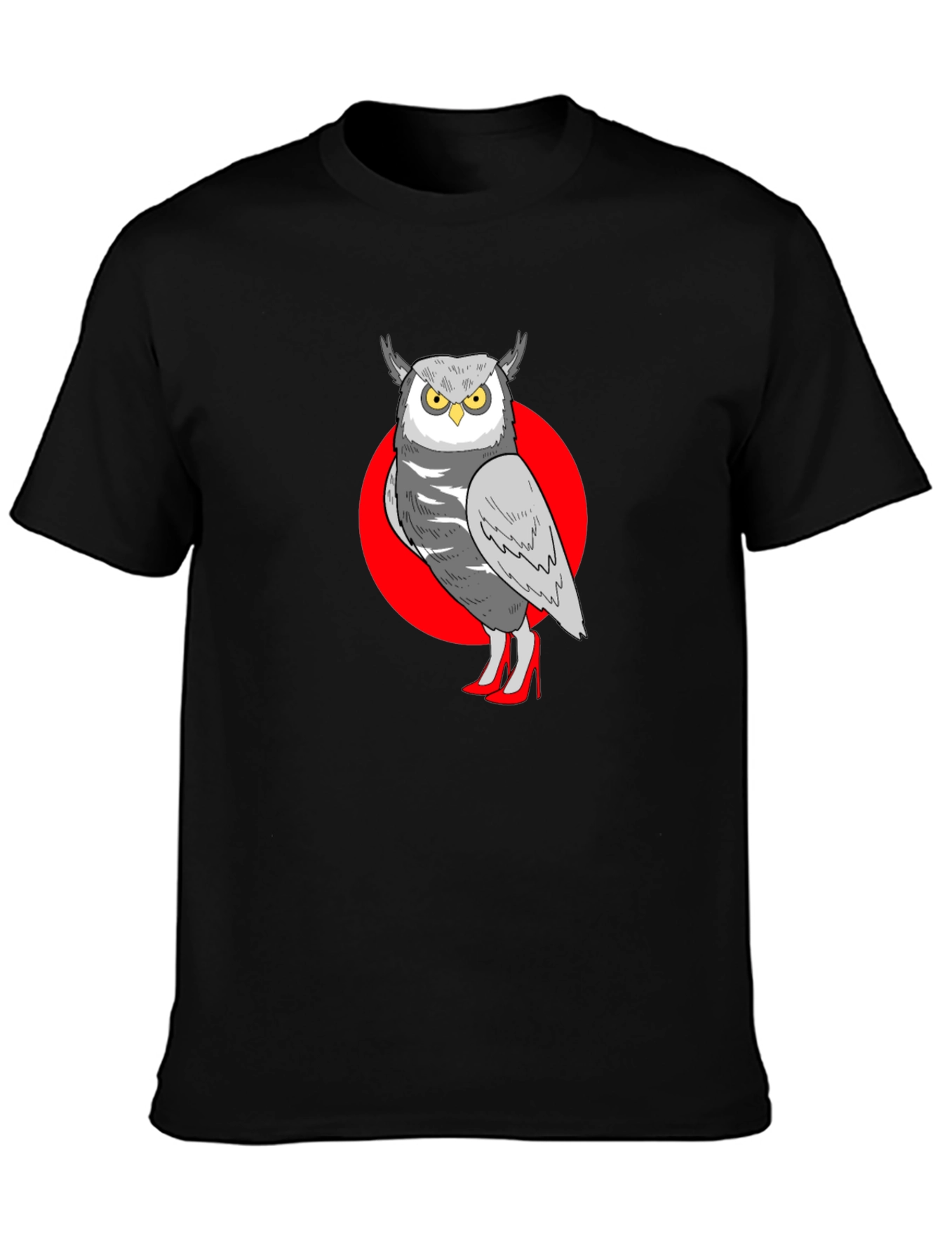 Owl in Heels Graphic Tee - Unisex Black T-Shirt