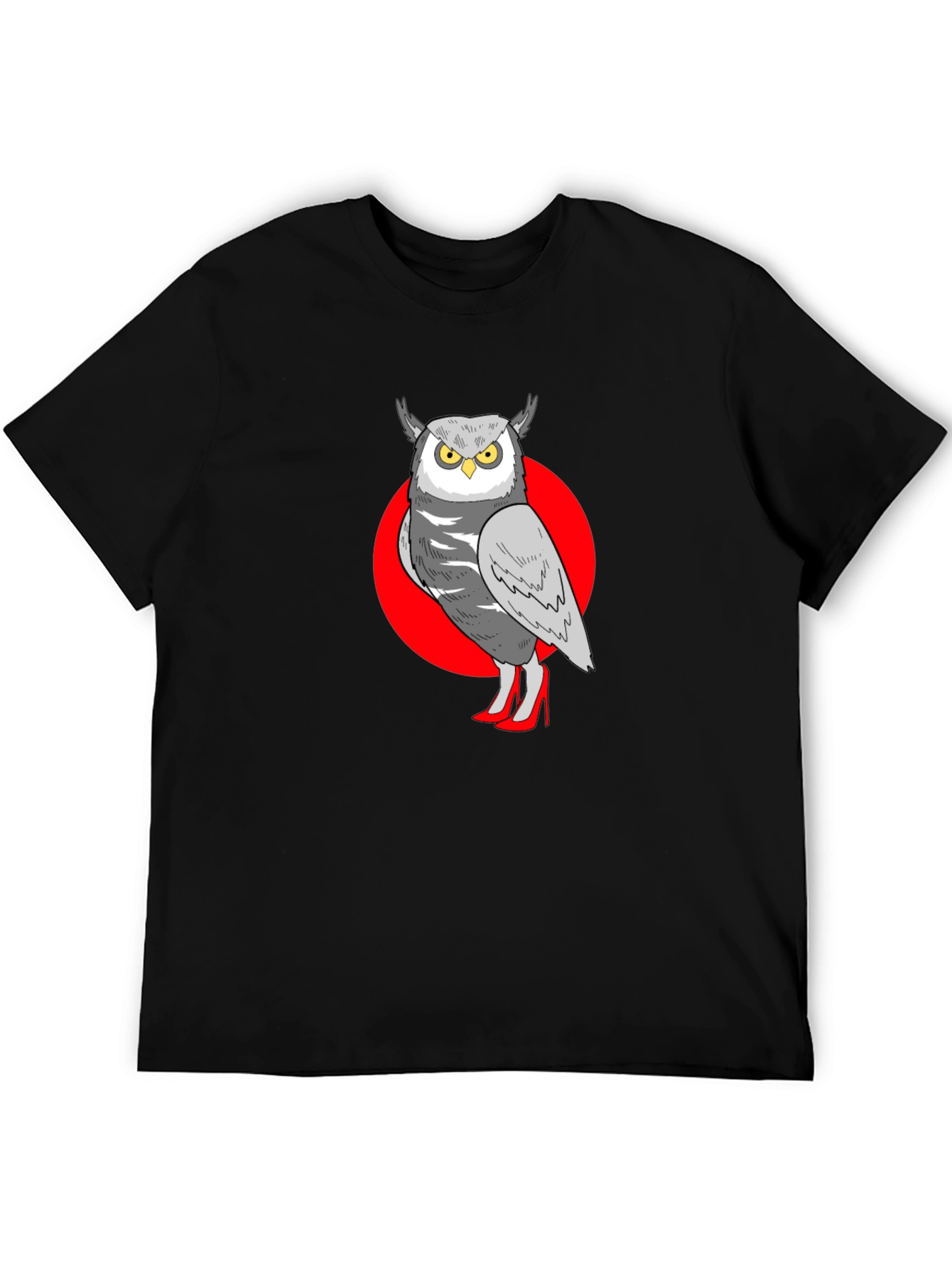 Owl in Heels Graphic Tee - Unisex Black T-Shirt