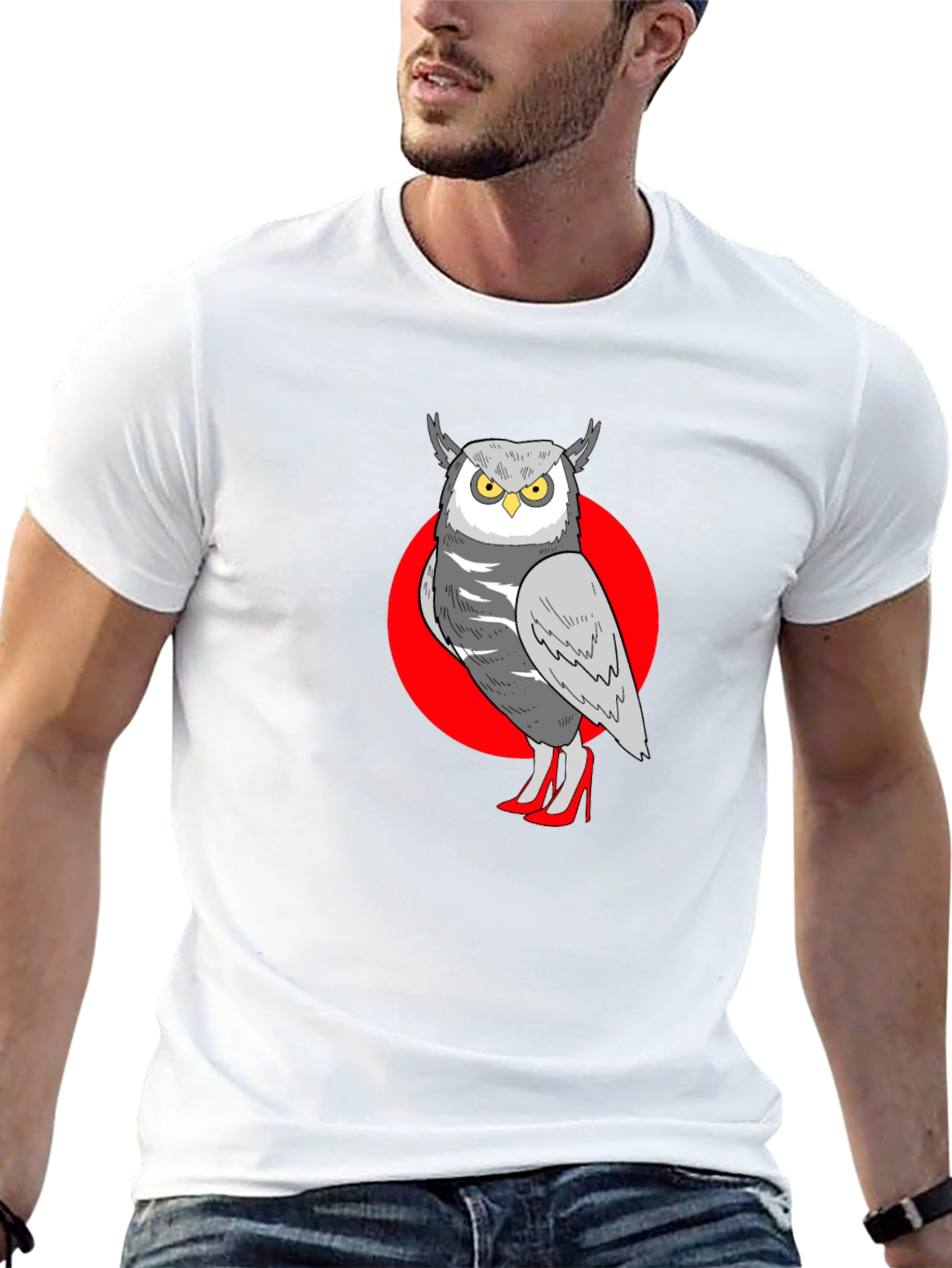Owl in Heels Graphic Tee - Unisex Black T-Shirt