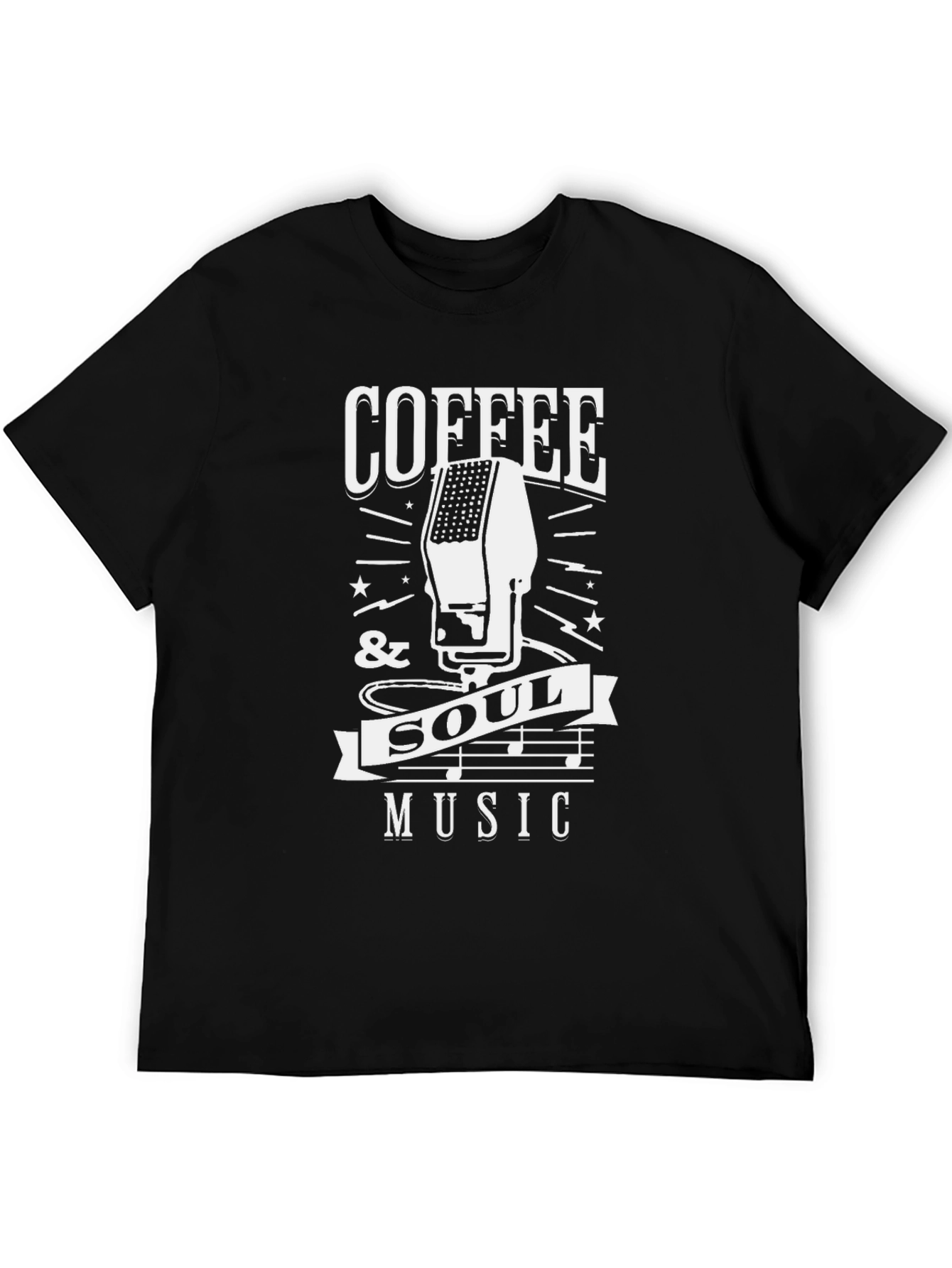 Coffee & Soul Music T-Shirt | Retro Microphone Design