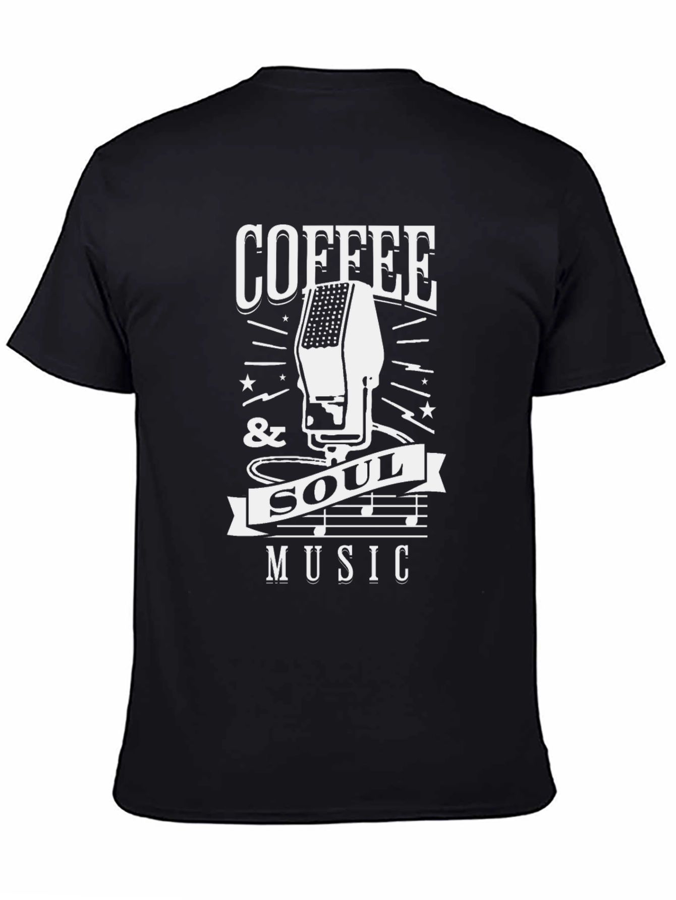 Coffee & Soul Music T-Shirt | Retro Microphone Design
