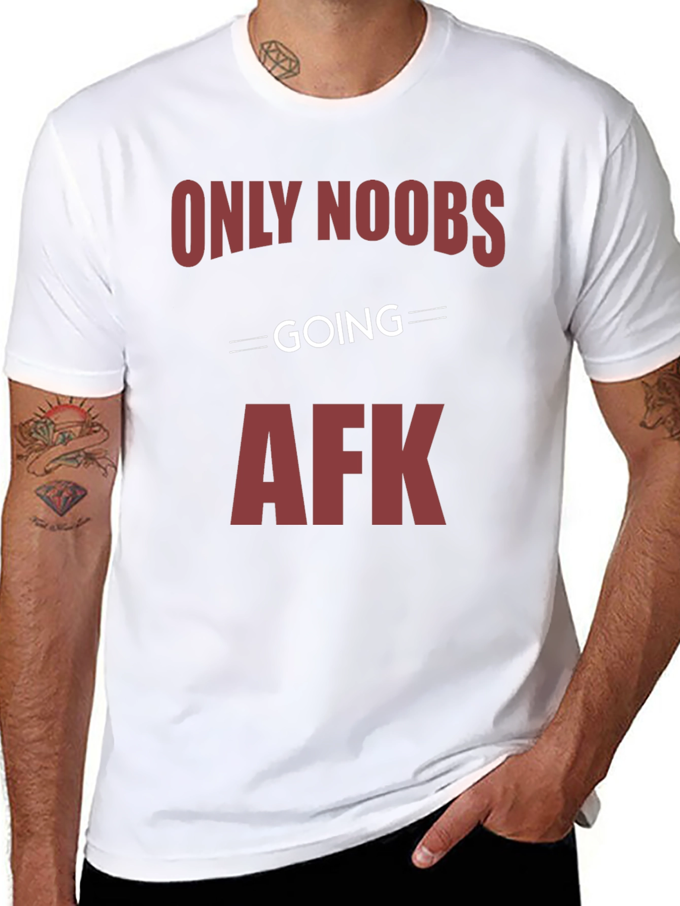 Only Noobs Going AFK Graphic Tee - Gamer Style