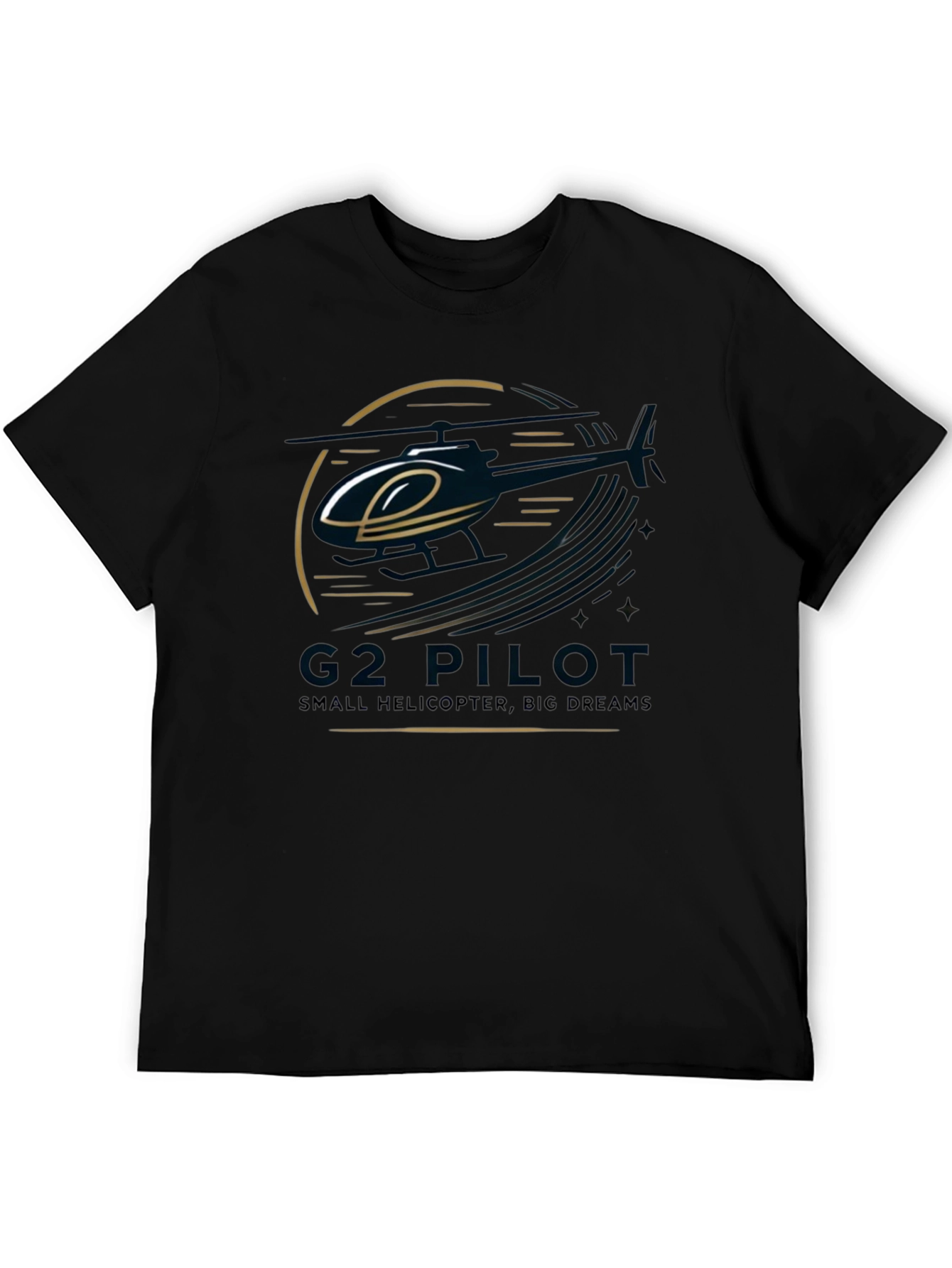 G2 Pilot Helicopter Graphic Black T-Shirt