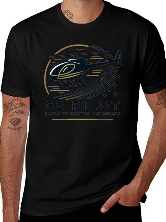 G2 Pilot Helicopter Graphic Black T-Shirt