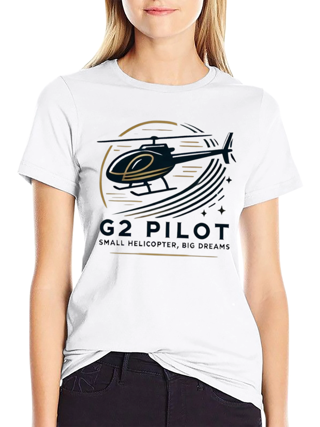 G2 Pilot Helicopter Graphic Black T-Shirt