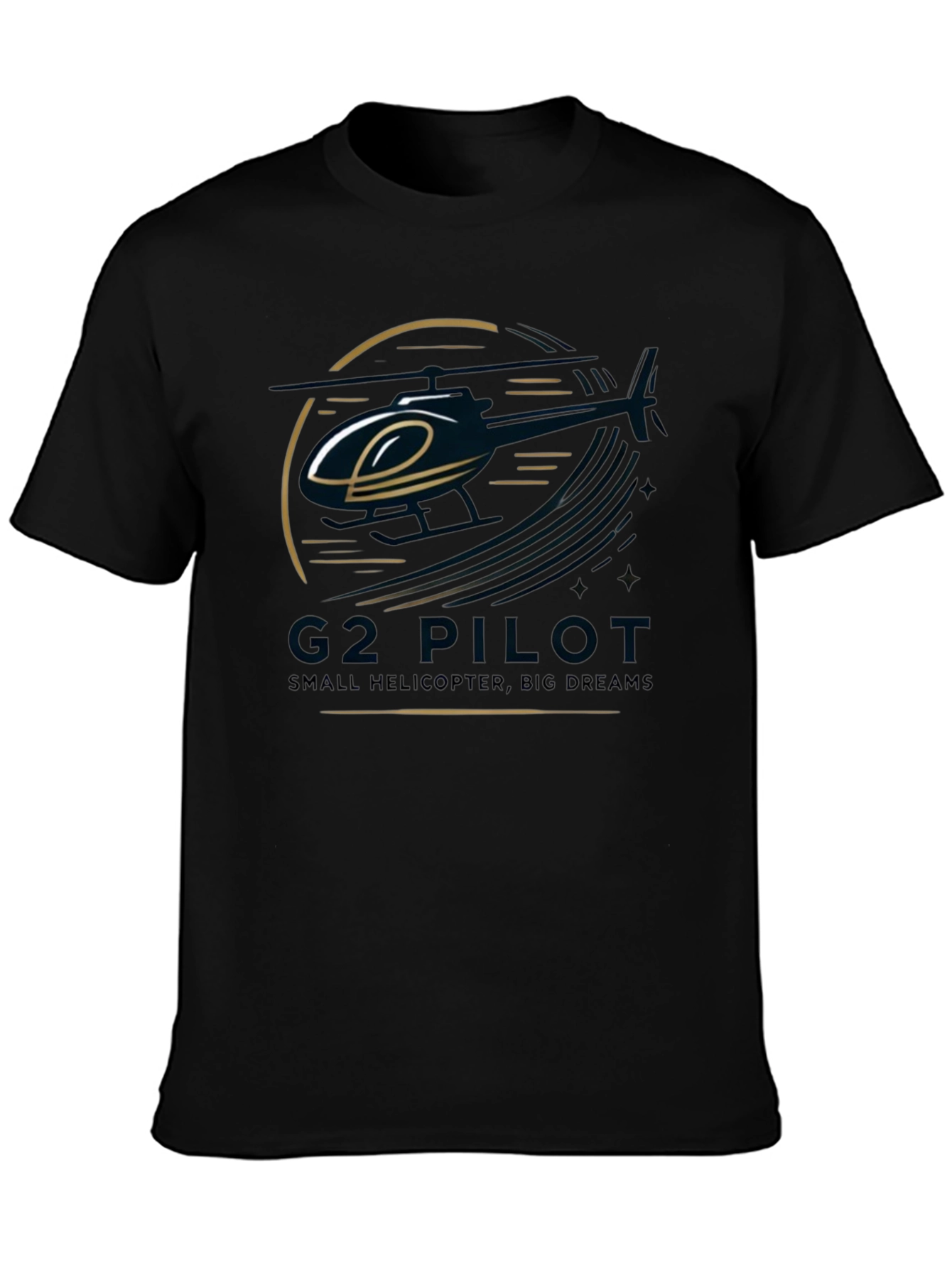 G2 Pilot Helicopter Graphic Black T-Shirt