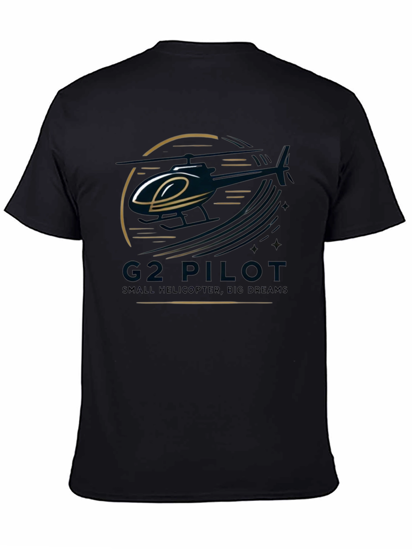 G2 Pilot Helicopter Graphic Black T-Shirt