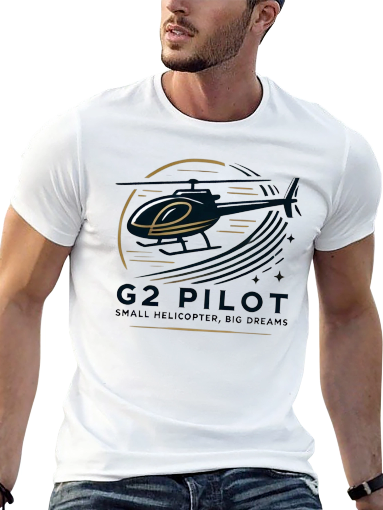 G2 Pilot Helicopter Graphic Black T-Shirt