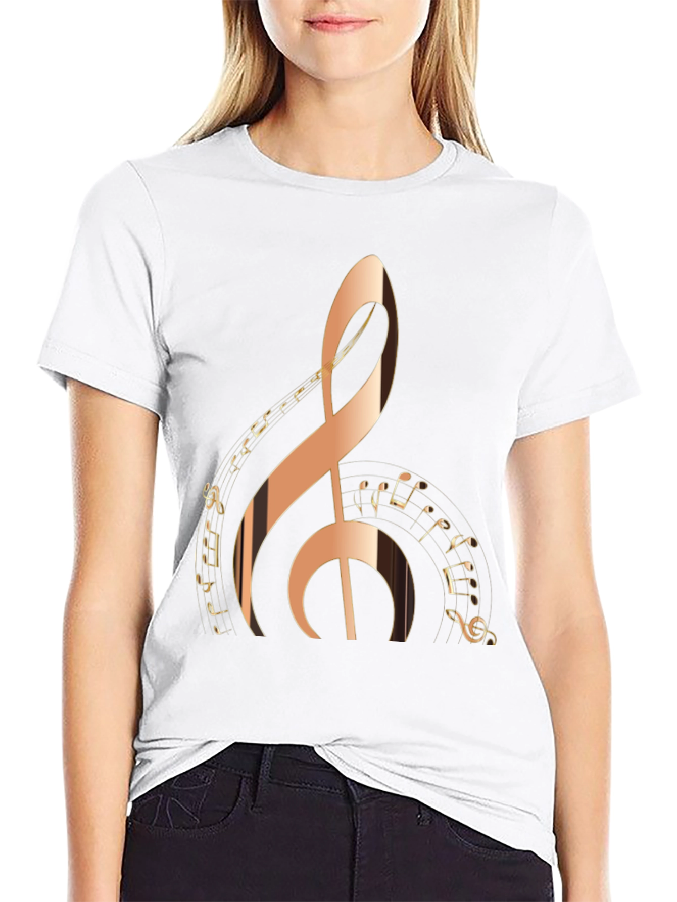 Treble Clef Music Notes Graphic T-Shirt