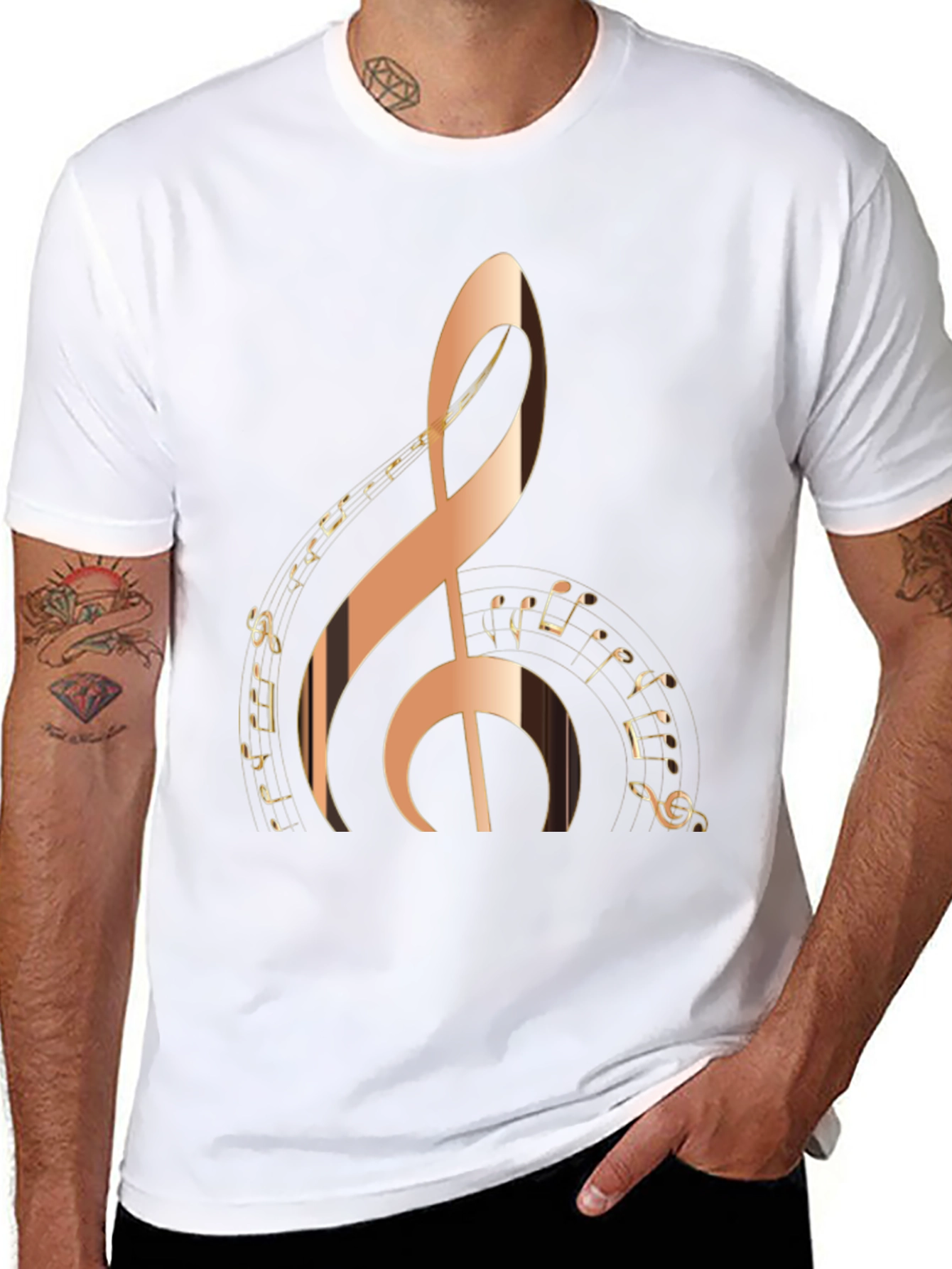 Treble Clef Music Notes Graphic T-Shirt