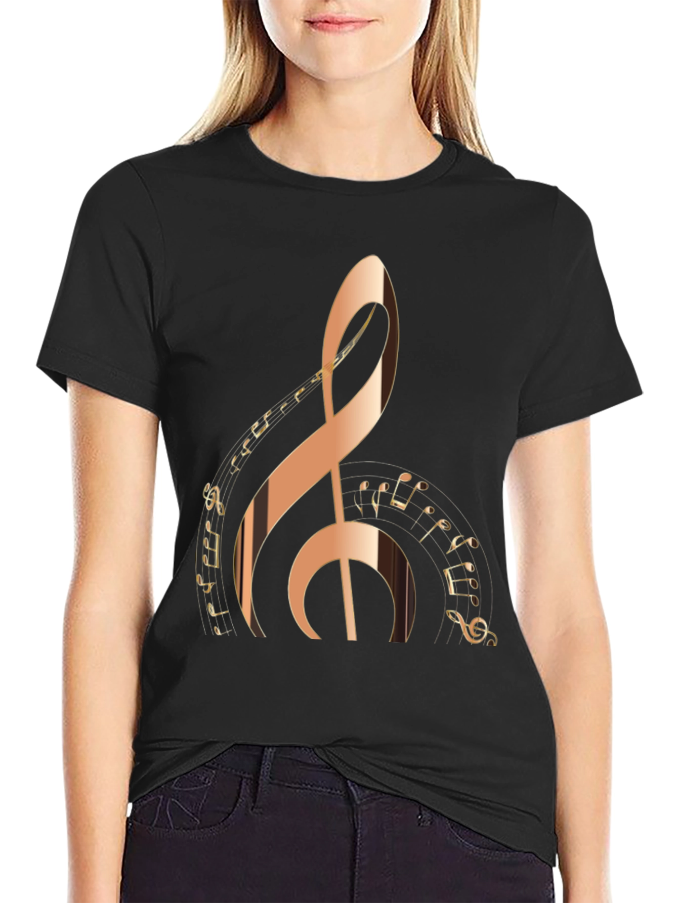 Treble Clef Music Notes Graphic T-Shirt