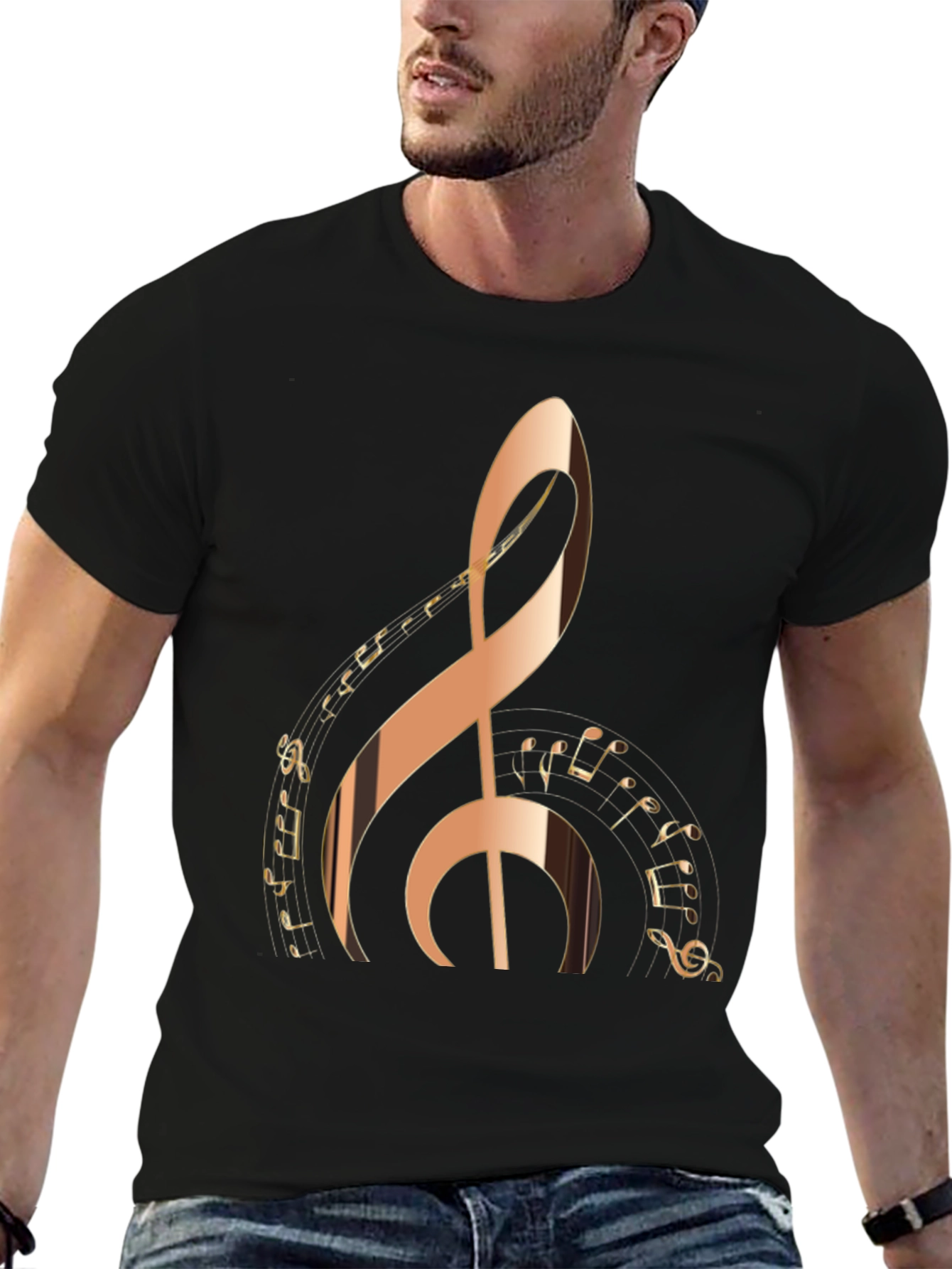 Treble Clef Music Notes Graphic T-Shirt