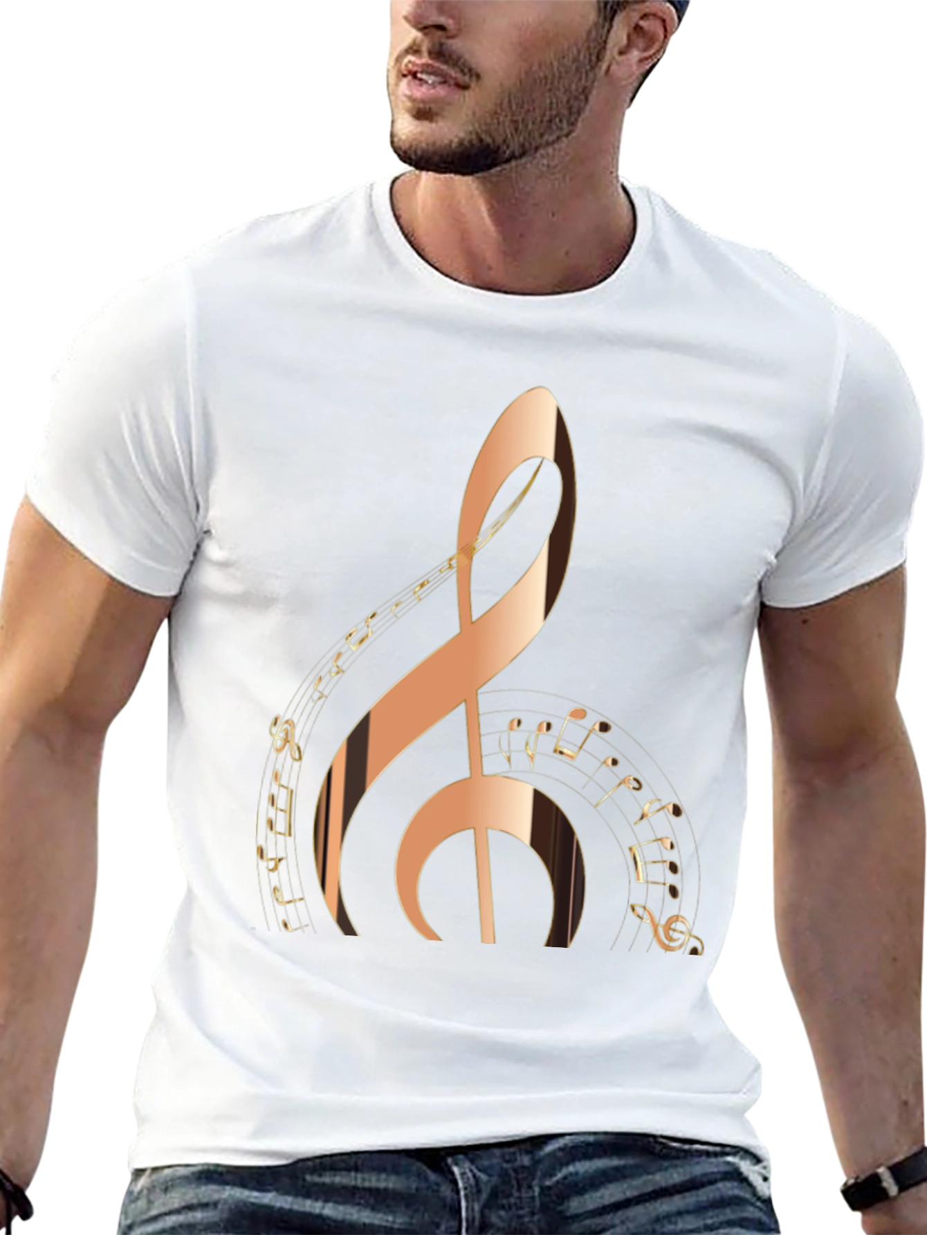 Treble Clef Music Notes Graphic T-Shirt