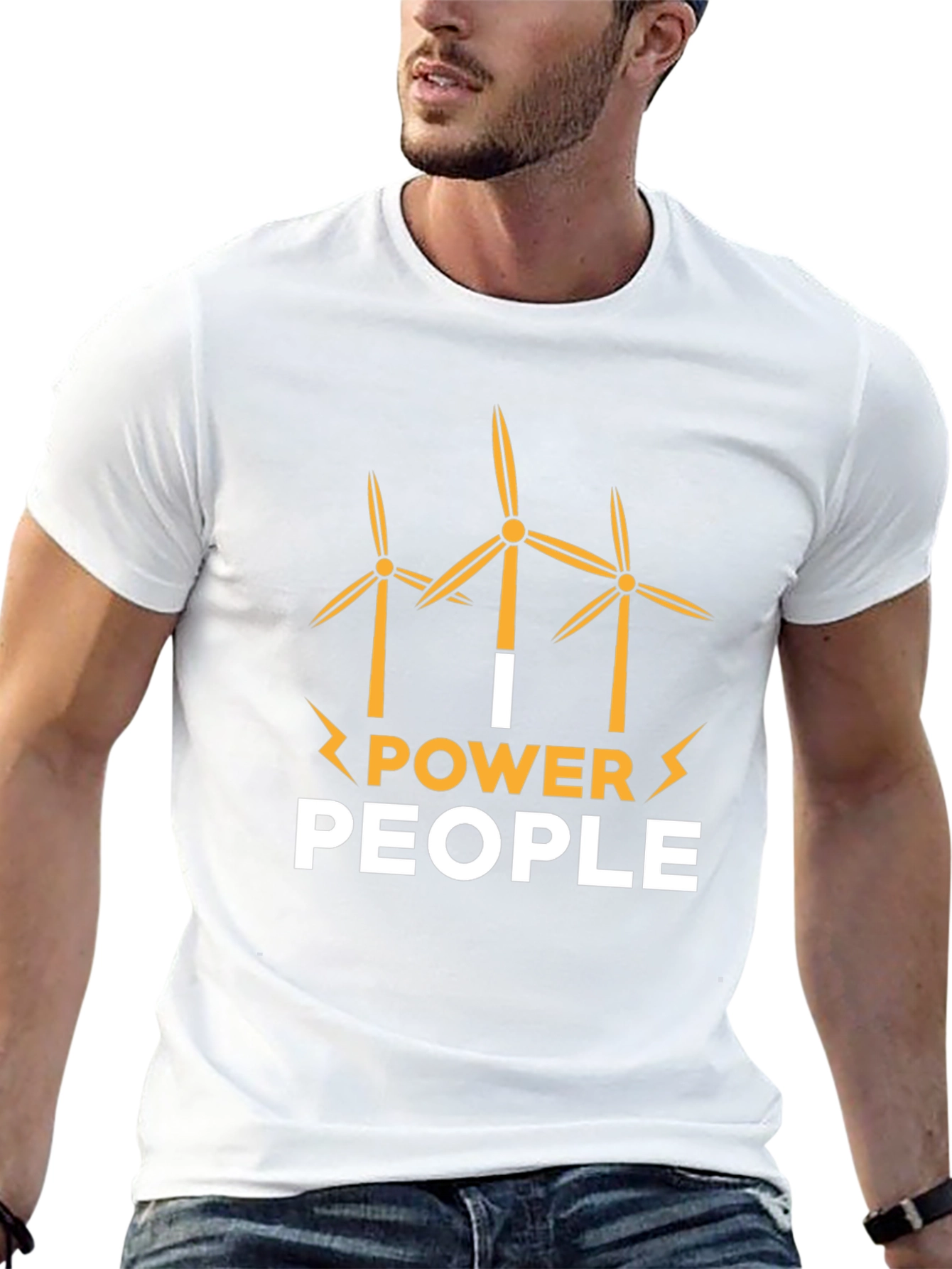 I Power People Wind Turbine Graphic T-Shirt