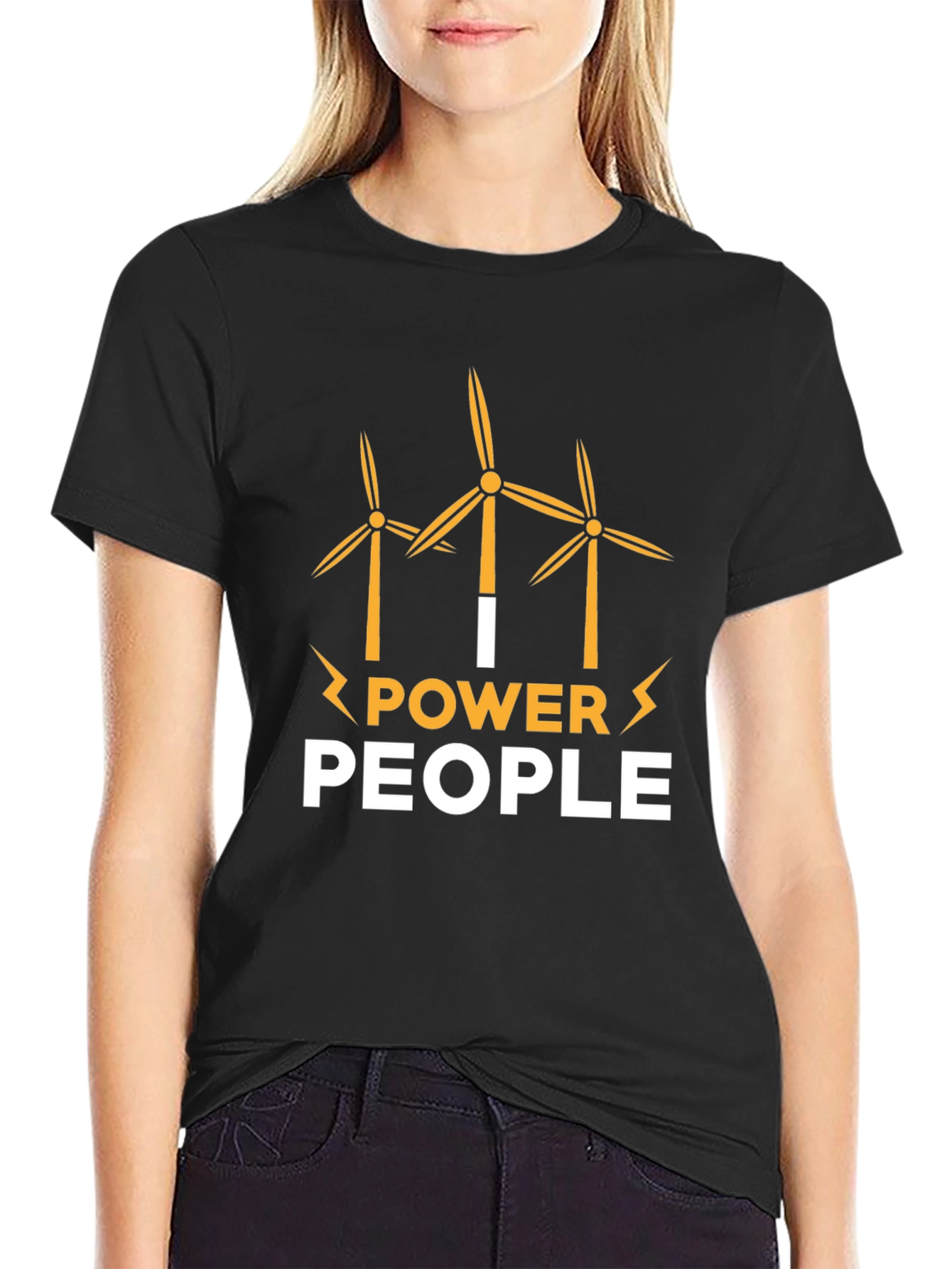 I Power People Wind Turbine Graphic T-Shirt
