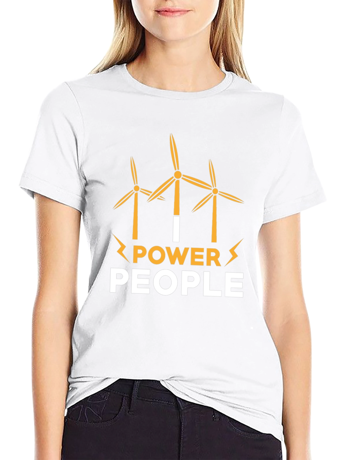 I Power People Wind Turbine Graphic T-Shirt