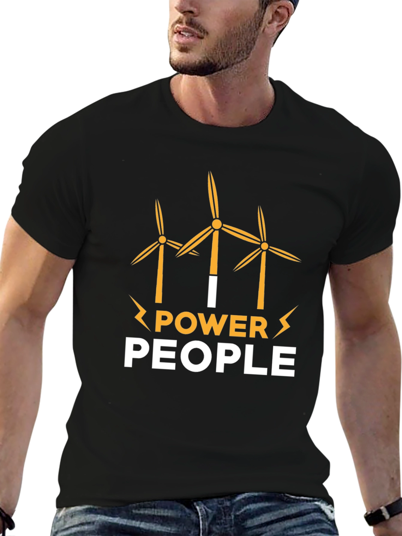I Power People Wind Turbine Graphic T-Shirt