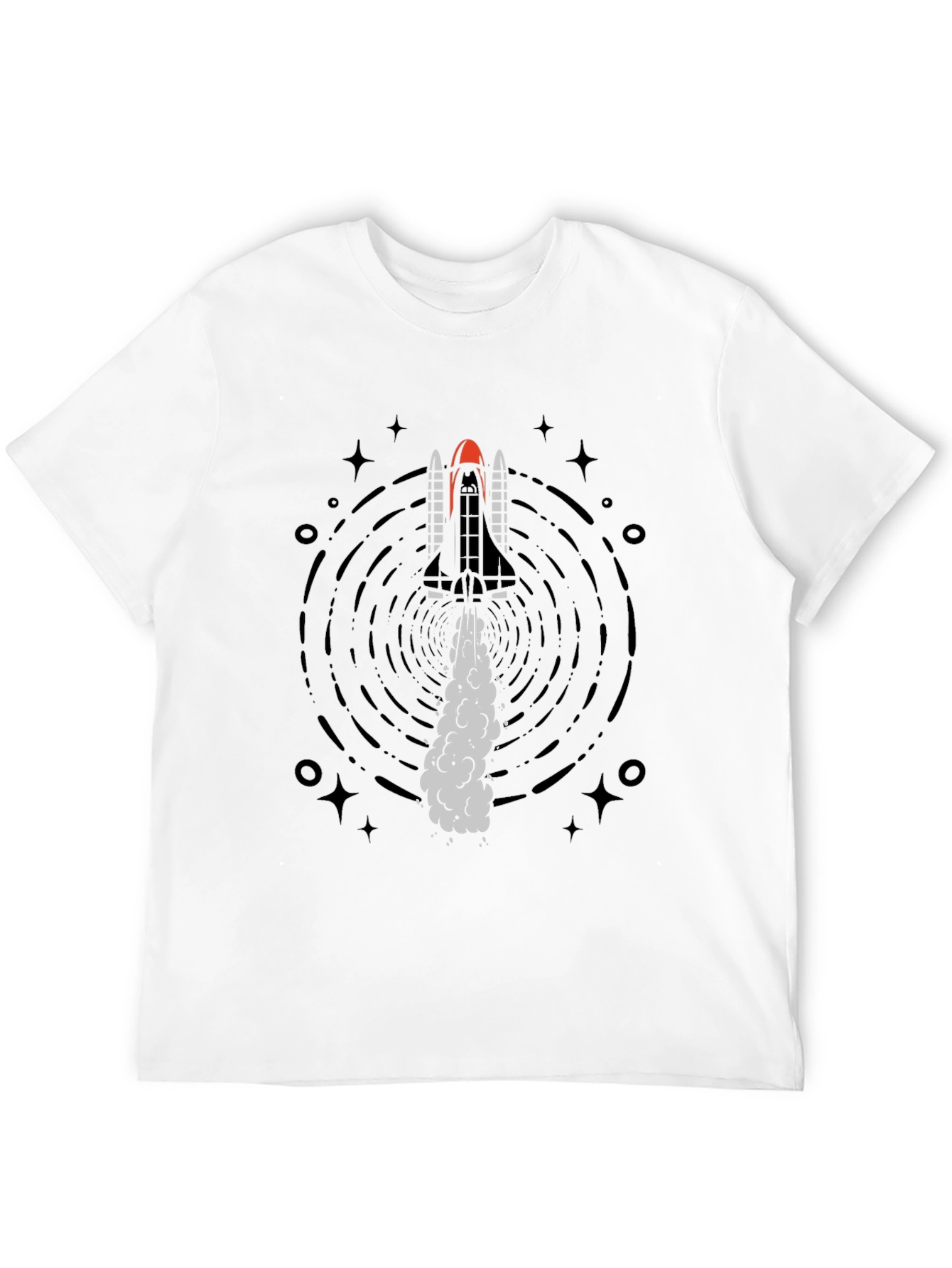 Rocket Launch Graphic Tee - Black Cotton T-Shirt