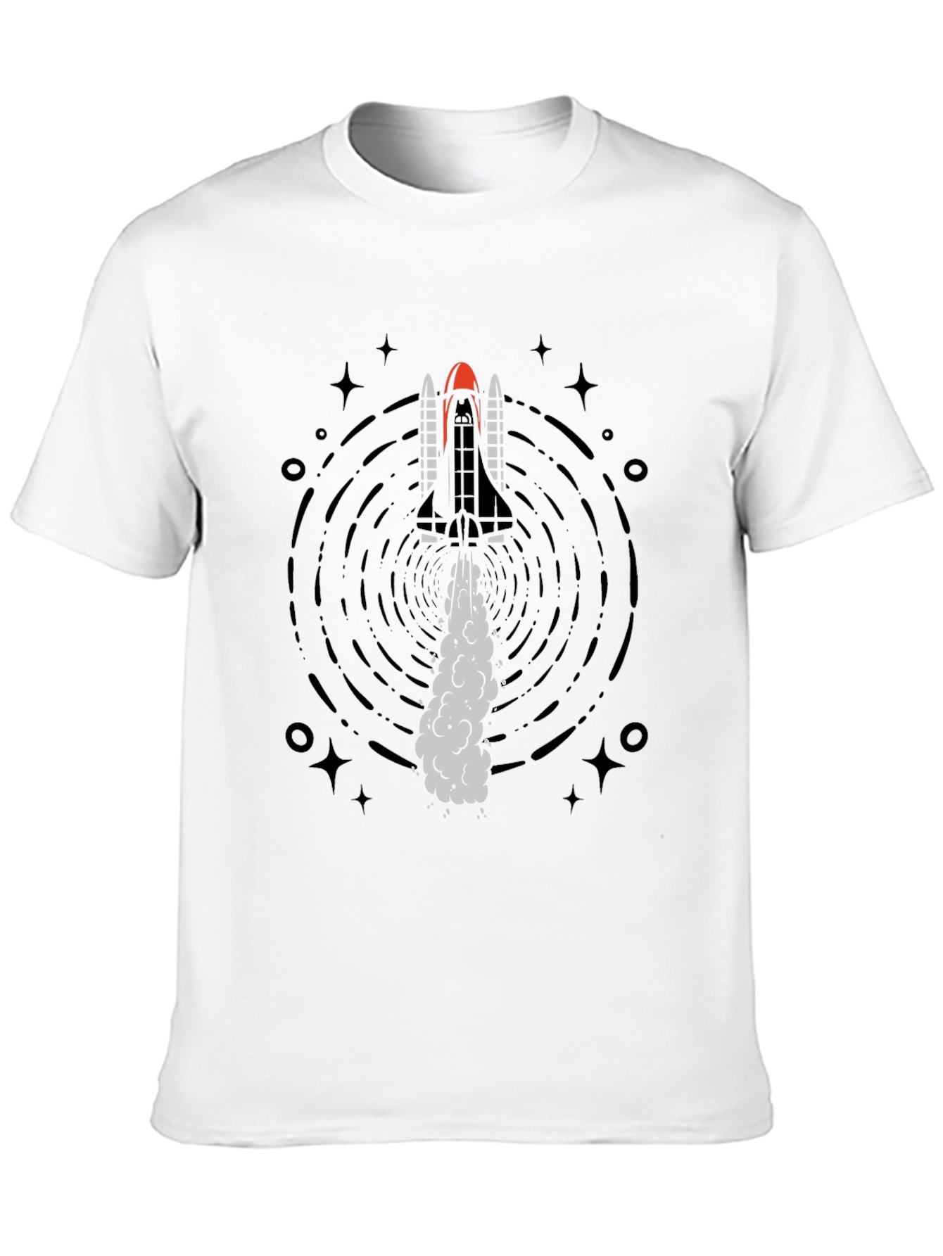 Rocket Launch Graphic Tee - Black Cotton T-Shirt