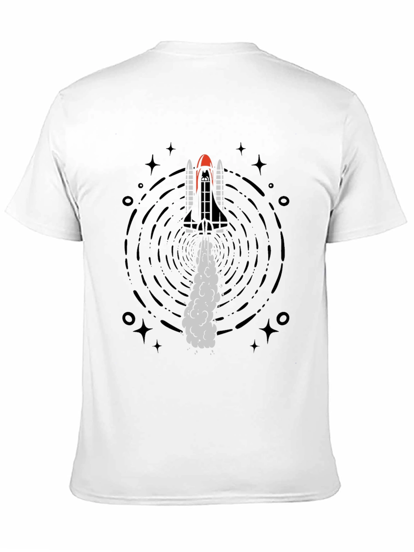Rocket Launch Graphic Tee - Black Cotton T-Shirt