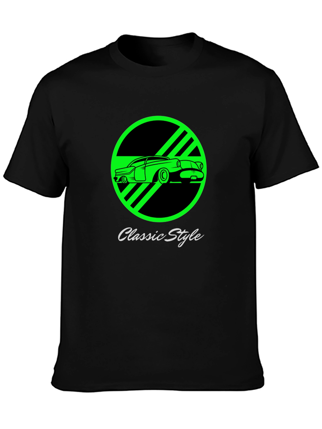 Classic Style Car Graphic Tee - Black