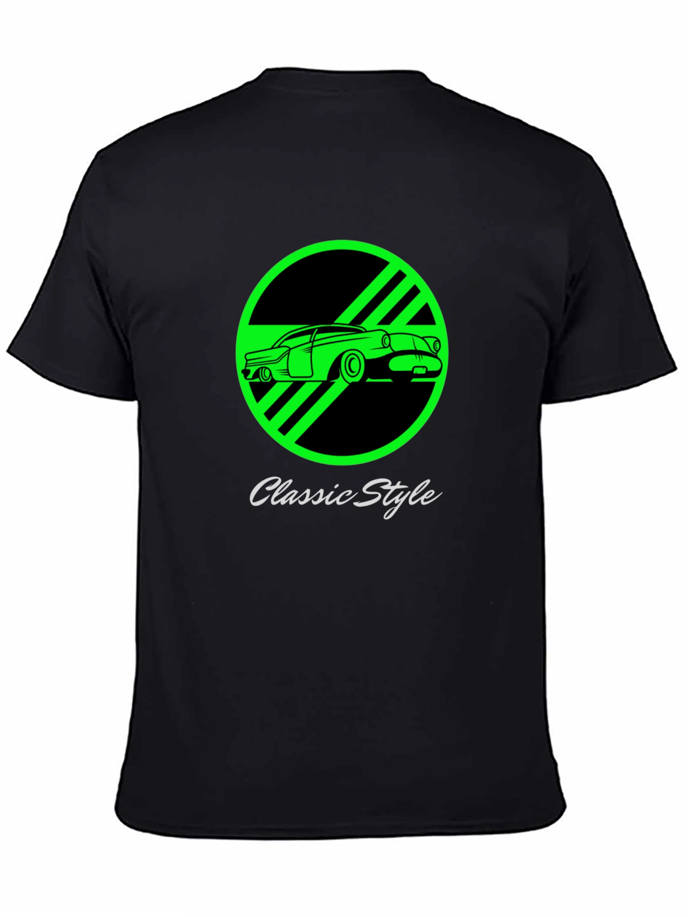 Classic Style Car Graphic Tee - Black
