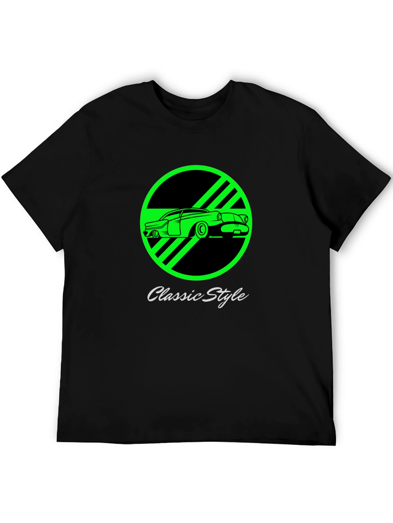 Classic Style Car Graphic Tee - Black
