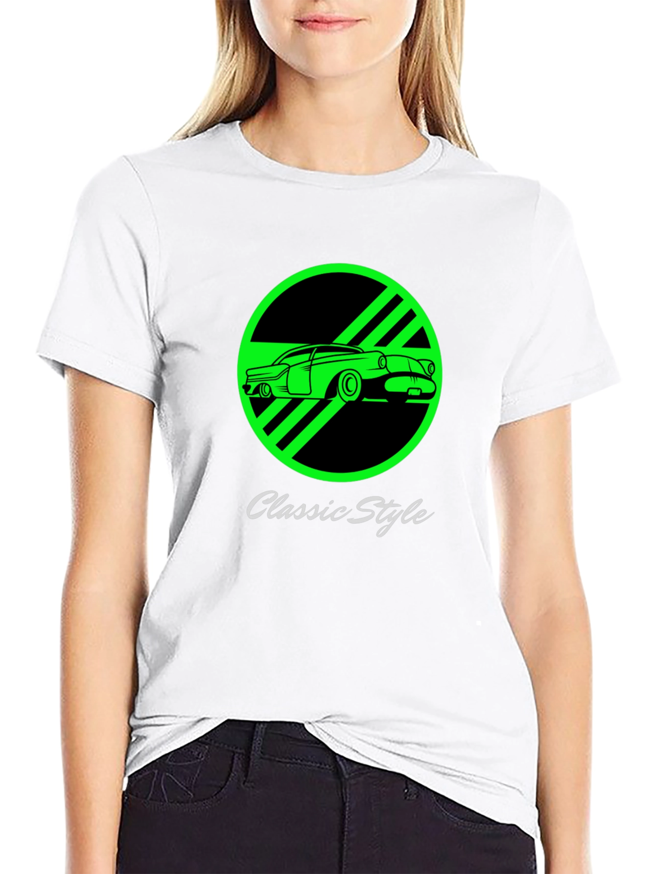 Classic Style Car Graphic Tee - Black