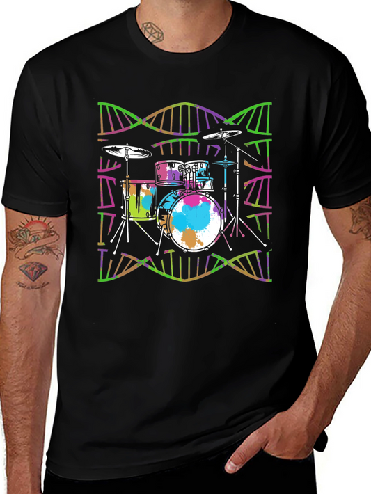 Drum Kit DNA Black T-Shirt