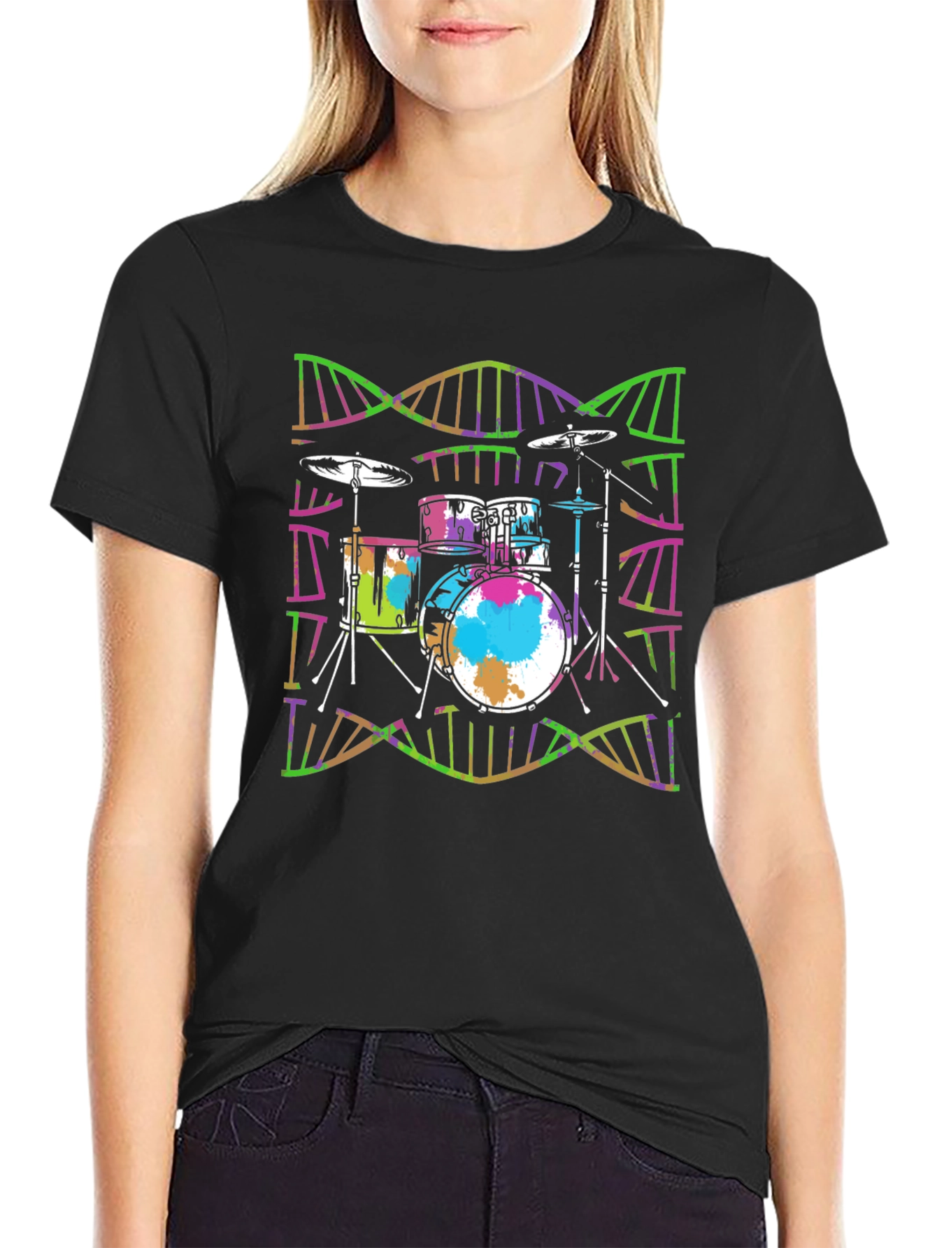 Drum Kit DNA Black T-Shirt