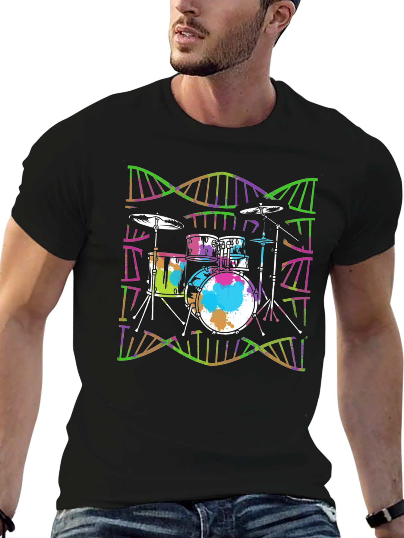 Drum Kit DNA Black T-Shirt
