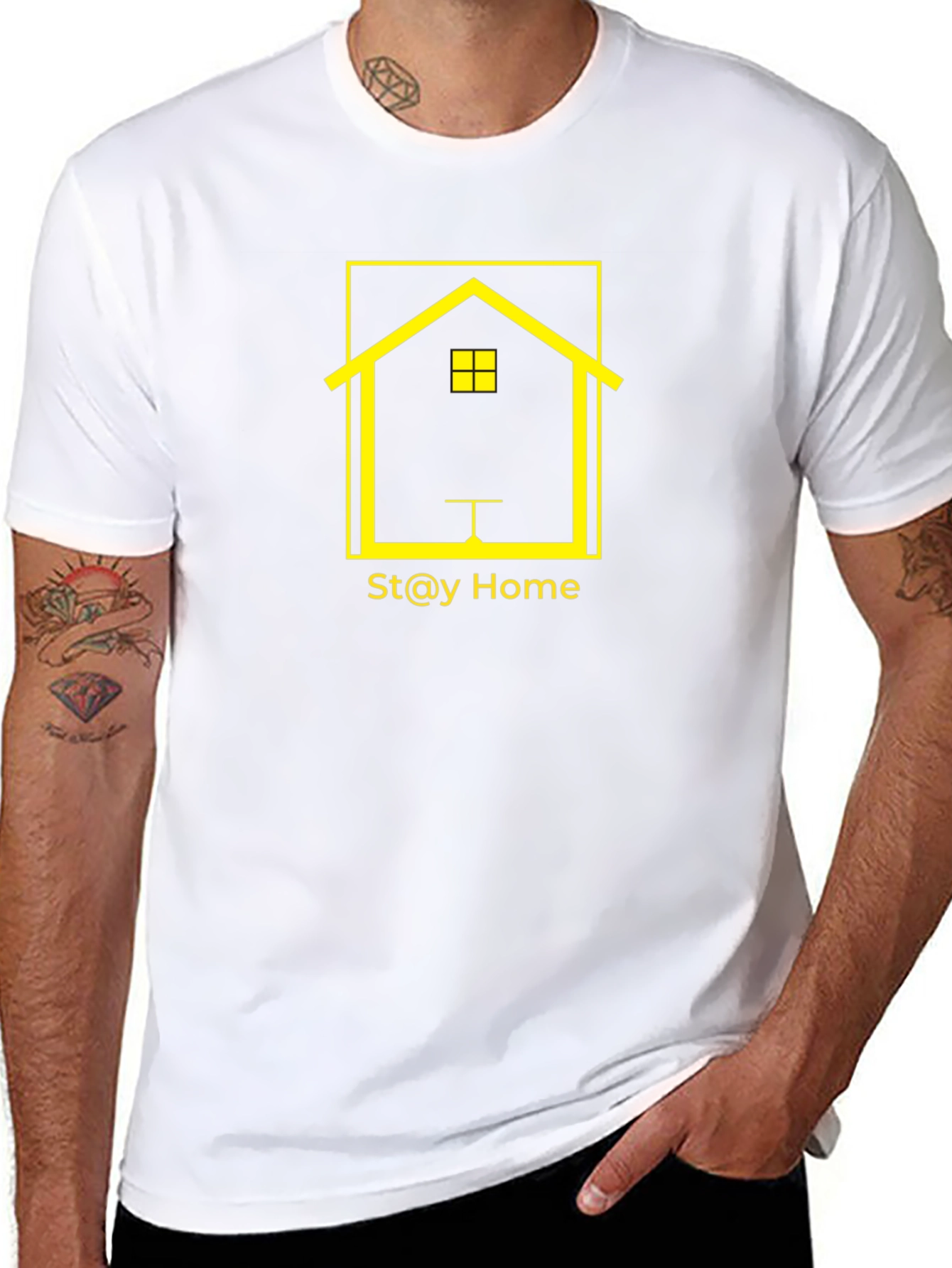 Stay Home Graphic T-Shirt - Black