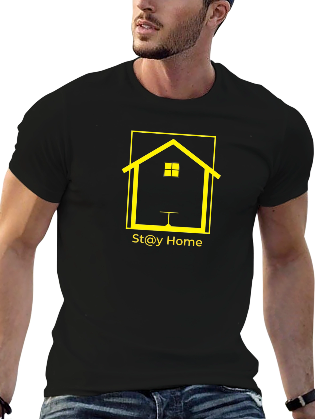 Stay Home Graphic T-Shirt - Black